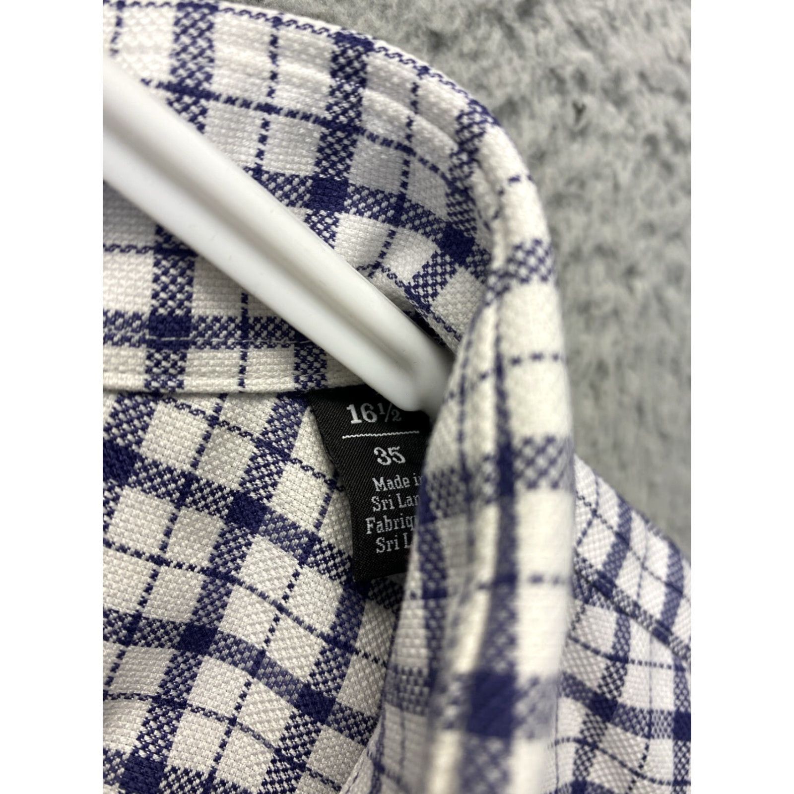 Nordstrom Nordstrom Dress Shirt Men 16.5 Blue Plaid Button-Down Non-Iron Wrinkle-Resistant Pockets 100% Cotton Regular Fit Multi-Color Mens Size 42R - 5 Thumbnail