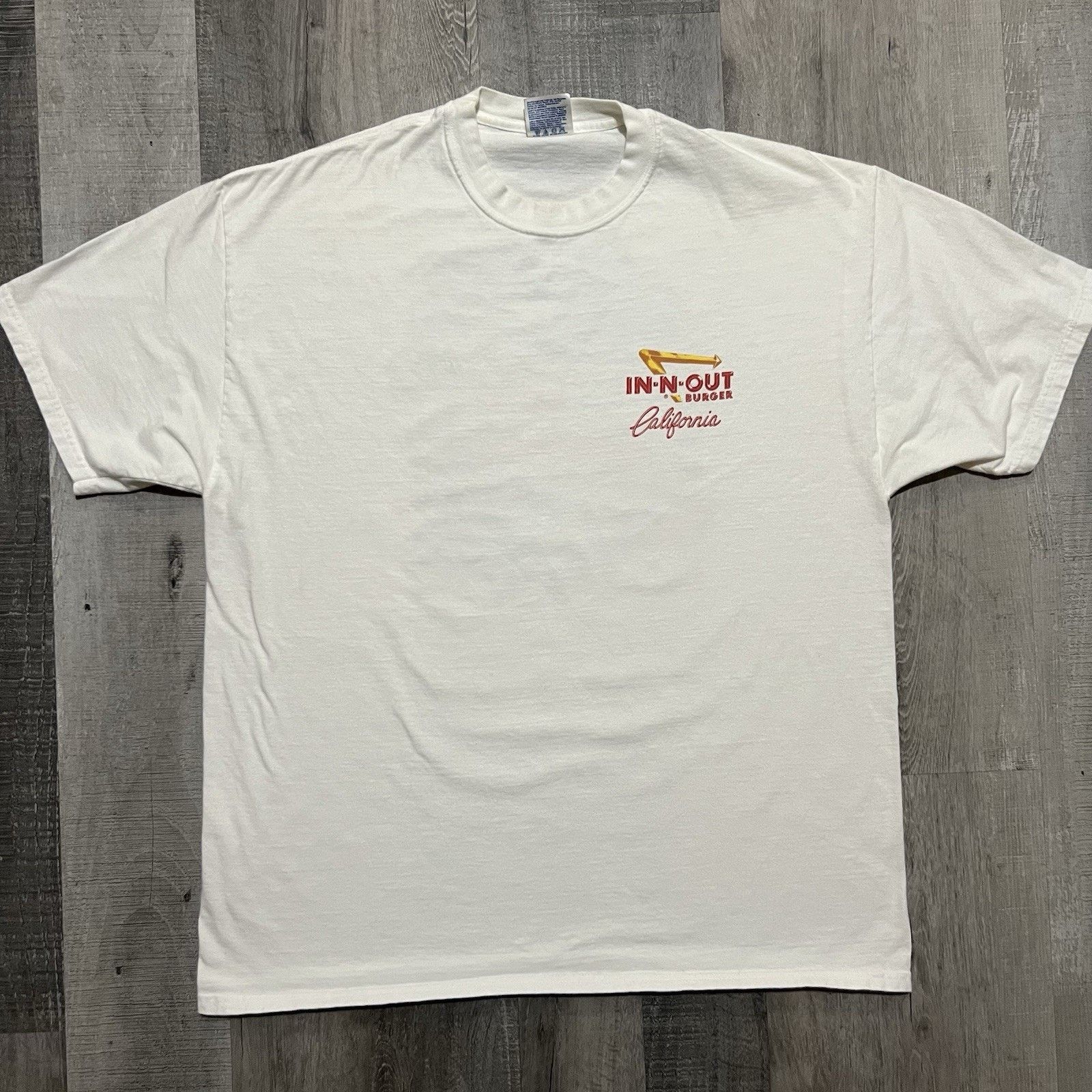 Hanes VTG In N Out Burger California 1999 White Muscle Car 90s Tee Size US XL / EU 56 / 4 - 2 Thumbnail