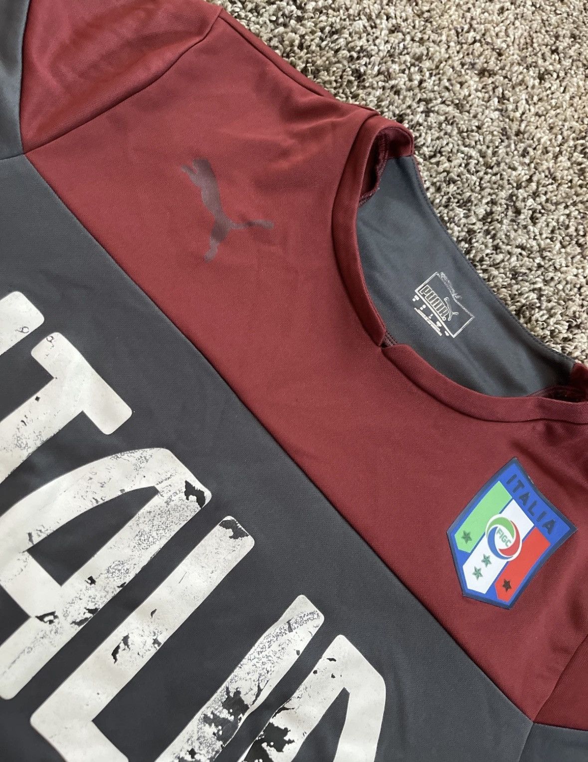 Puma puma mens italia italy soccer jersey burgundy size small Size US S / EU 44-46 / 1 - 2 Thumbnail