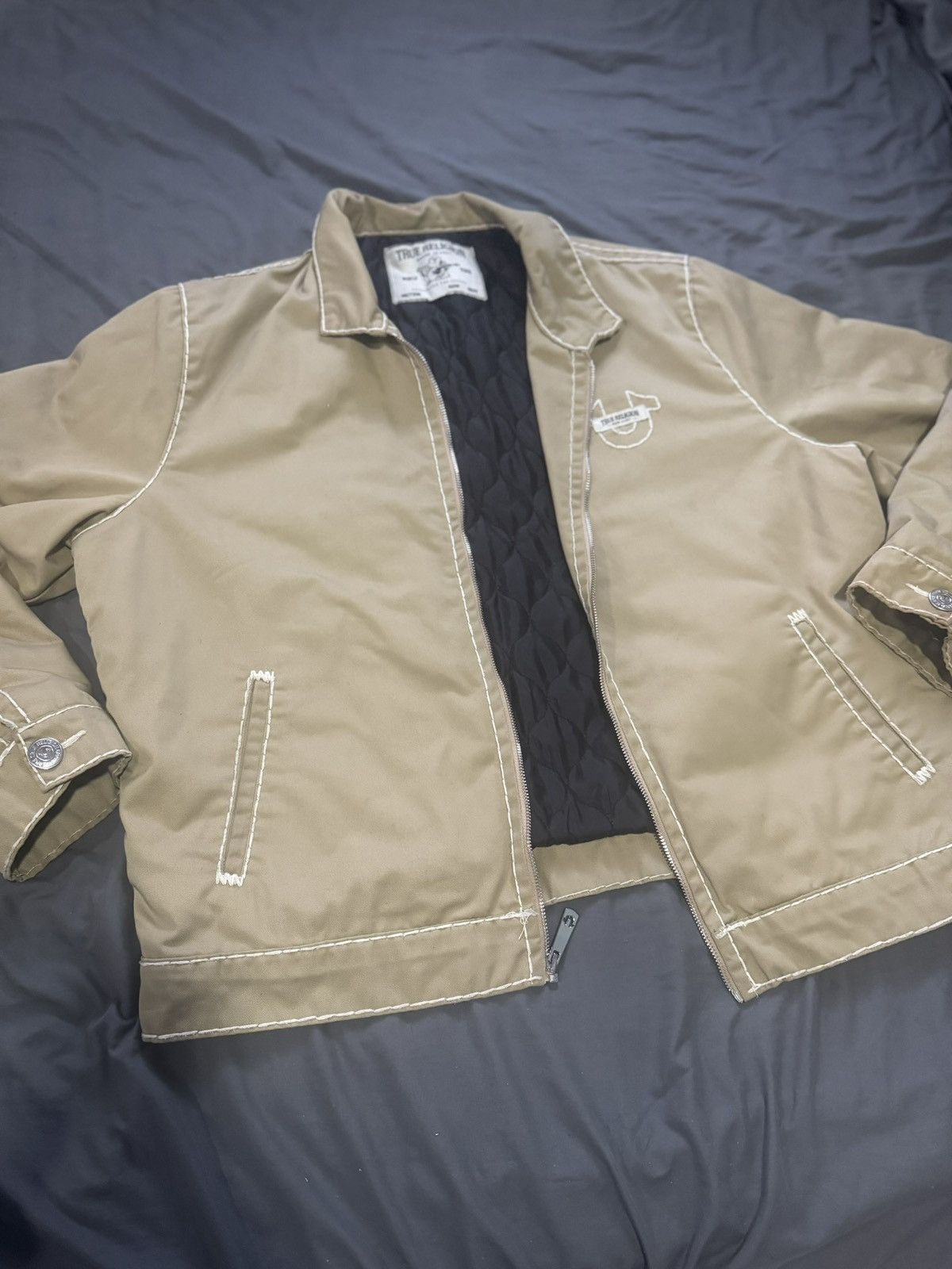 True Religion True Religion Super T Twill Bomber Jacket Khaki Size L Size US L / EU 52-54 / 3 - 1 Thumbnail