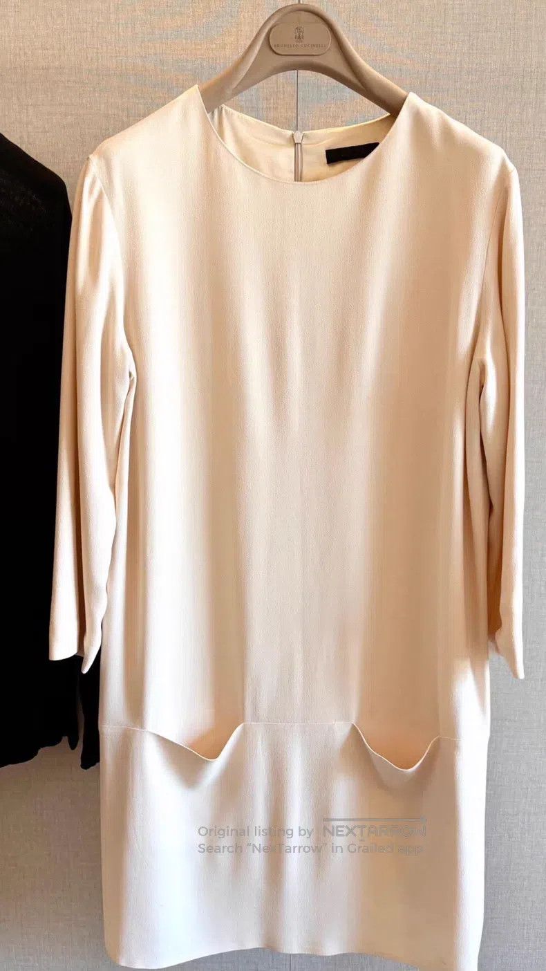 The Row The Row size 6 Cream-colored simple and elegant dress Size L / US 10 / IT 46 - 1 Thumbnail