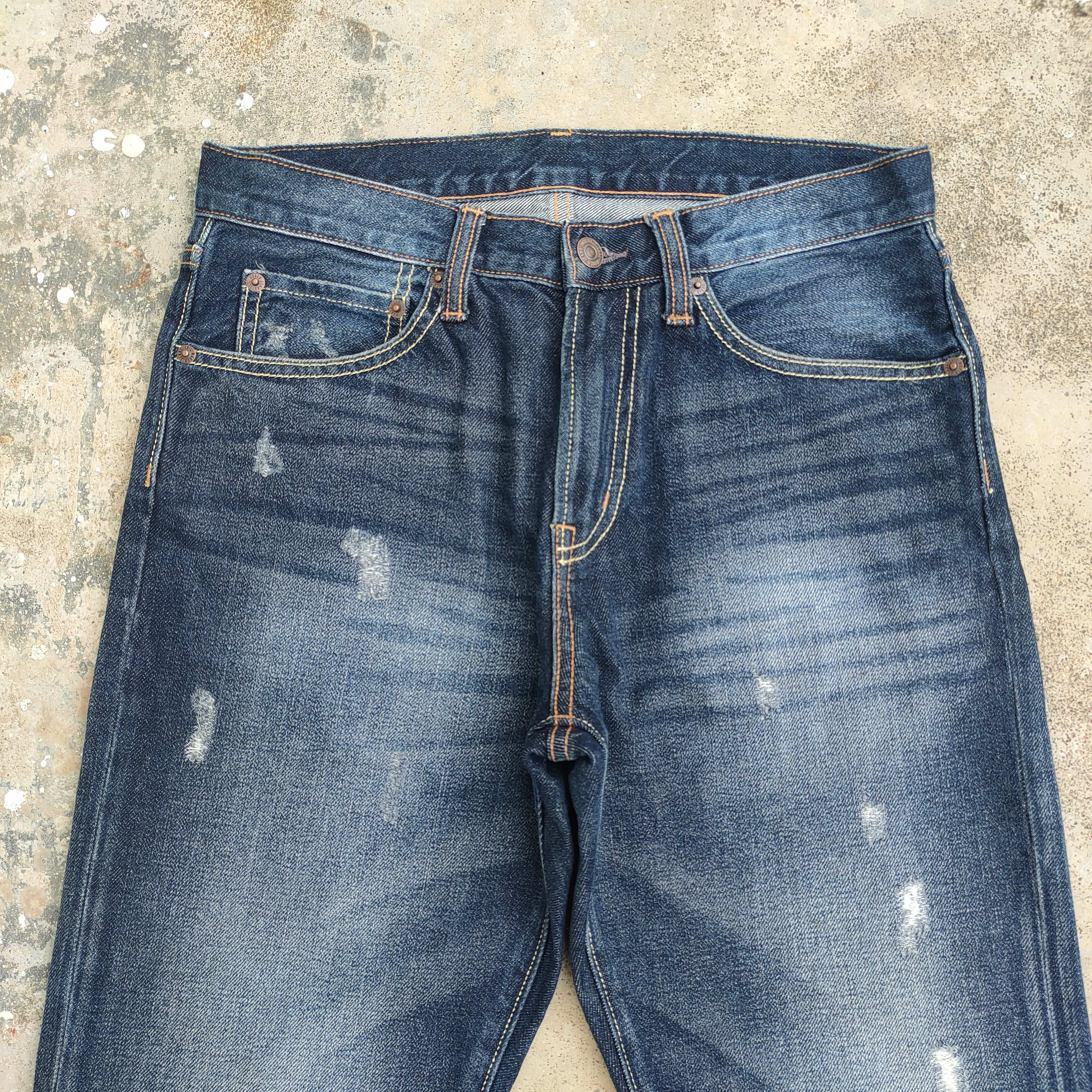 GU VINTAGE GU FADED RIPPED JEANS DENIM PANTS Size US 31 - 2 Thumbnail