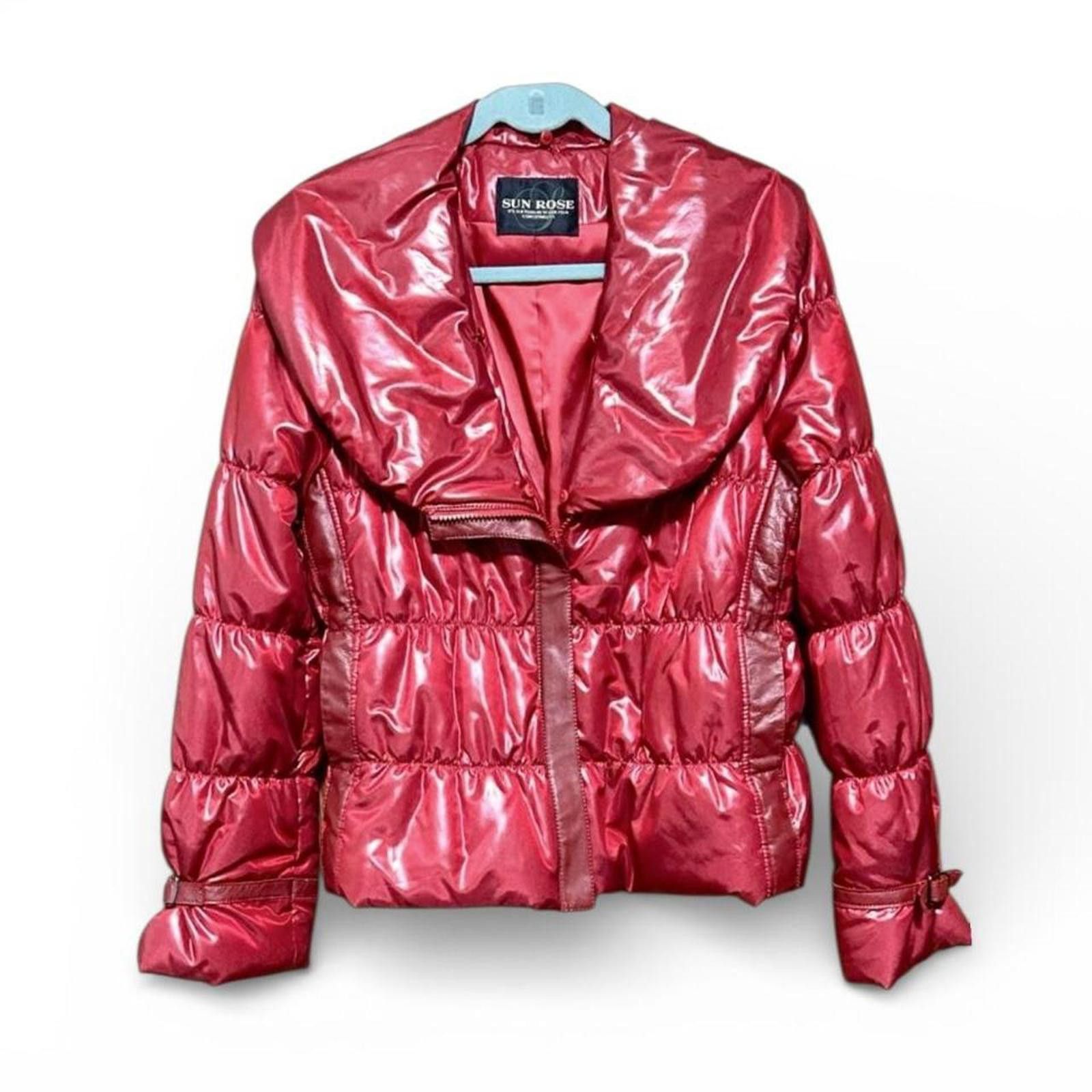 Other Real sheepskin leather grunge red fur collar down jacket Size S / US 4 / IT 40 - 3 Thumbnail