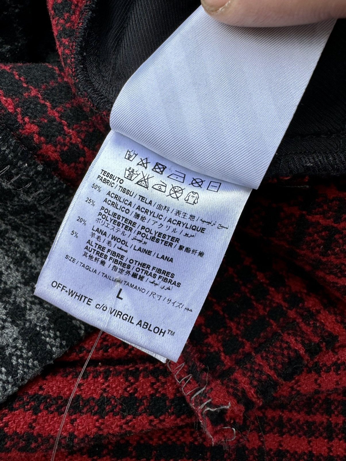 Off-White × Virgil Abloh Off White By Virgil Abloh Patchwork Flannel Jacket Size US L / EU 52-54 / 3 - 12 Thumbnail