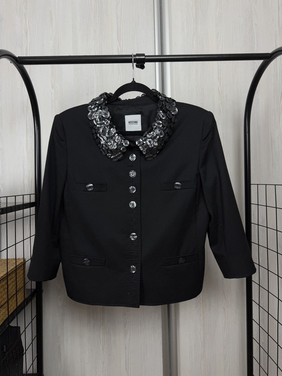 Moschino Moschino Cheap and Chic Pearl buttons collar black jacket Size XL / US 12-14 / IT 48-50 - 1 Thumbnail