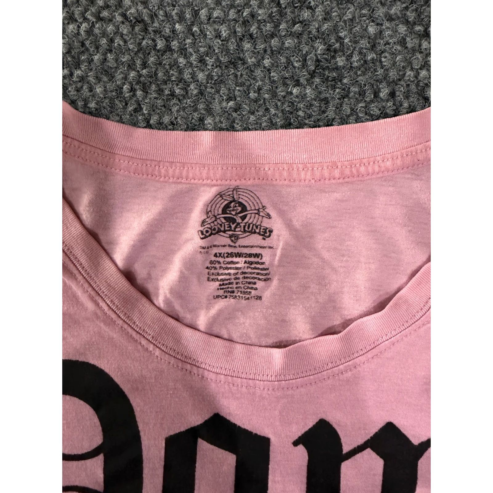 Vintage Looney Tunes T-Shirt Womens 4X Pink Tweety Cartoon Graphic Solid Short Sleeve Round Neck Plus Size Mens? Wait. Size XXL / US 16-18 / IT 52-54 - 4 Thumbnail