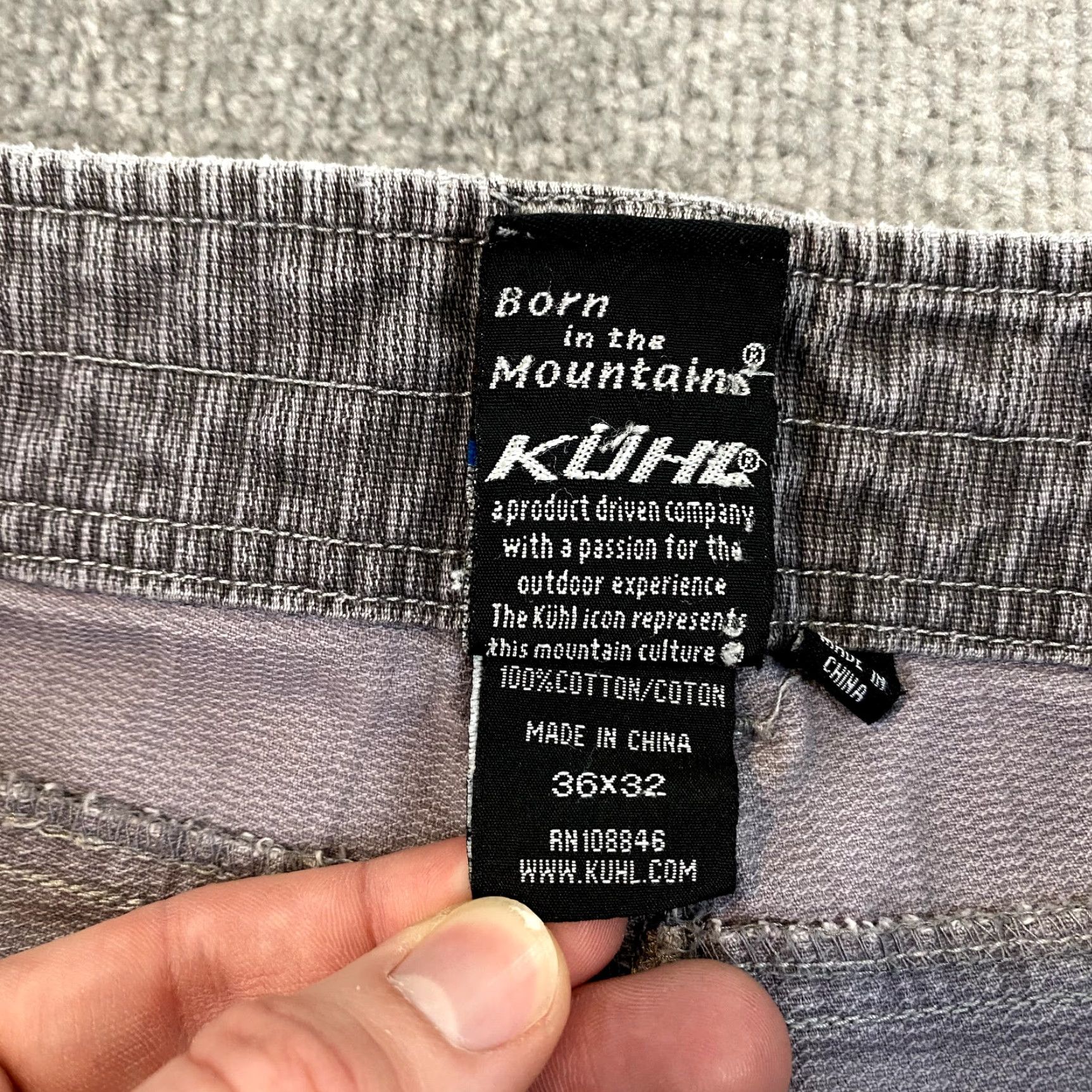 Denime KUHL Pants Men 36x32 Gray Striped Patina Denim 5-Pocket Hike Trail Outdoor Logo Size US 36 / EU 52 - 4 Thumbnail
