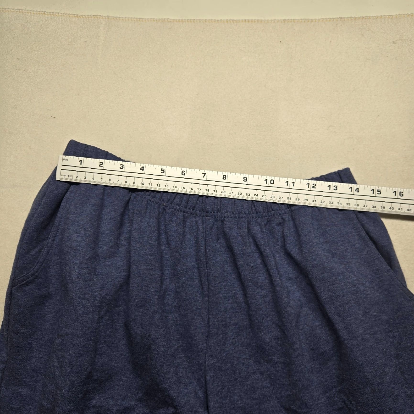 Vintage L.L. Bean Pants Solid Blue Straight Leg Pull On Pockets Lounge Cotton L Large Womens Size 36" / US 14 / IT 50 - 5 Thumbnail