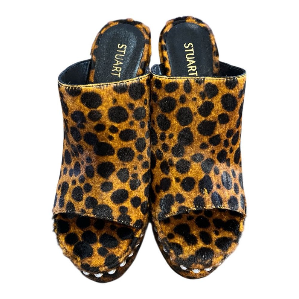 Stuart Weitzman Stuart Weitzman Skyhigh 145 Pearl Slide Calf Hair Leopard Size US 8.5 / IT 38.5 - 4 Thumbnail