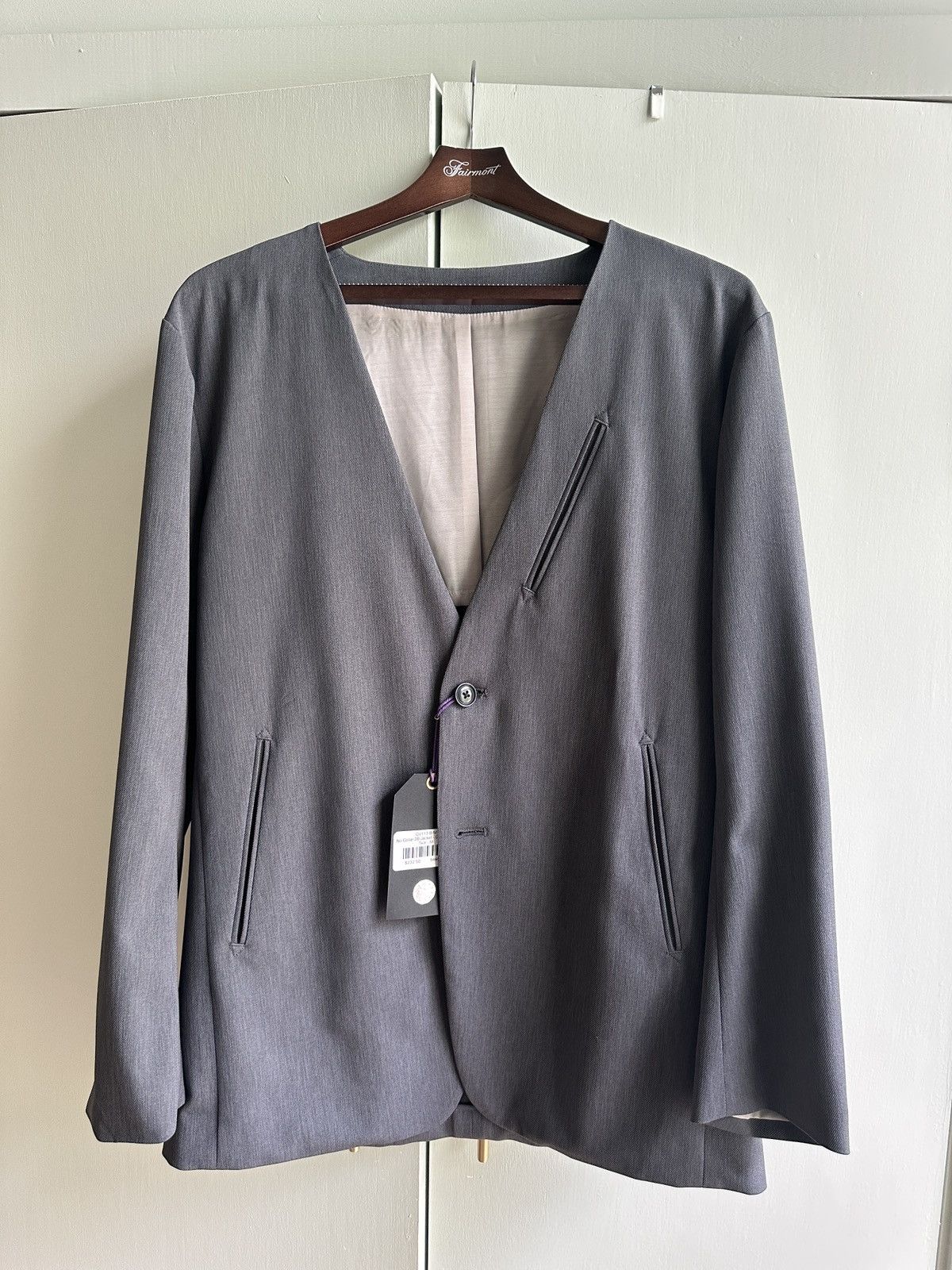 Needles Needles Nepenthes No Collar 2B Jacket Gray Cardigan Blazer Size US M / EU 48-50 / 2 - 1 Thumbnail