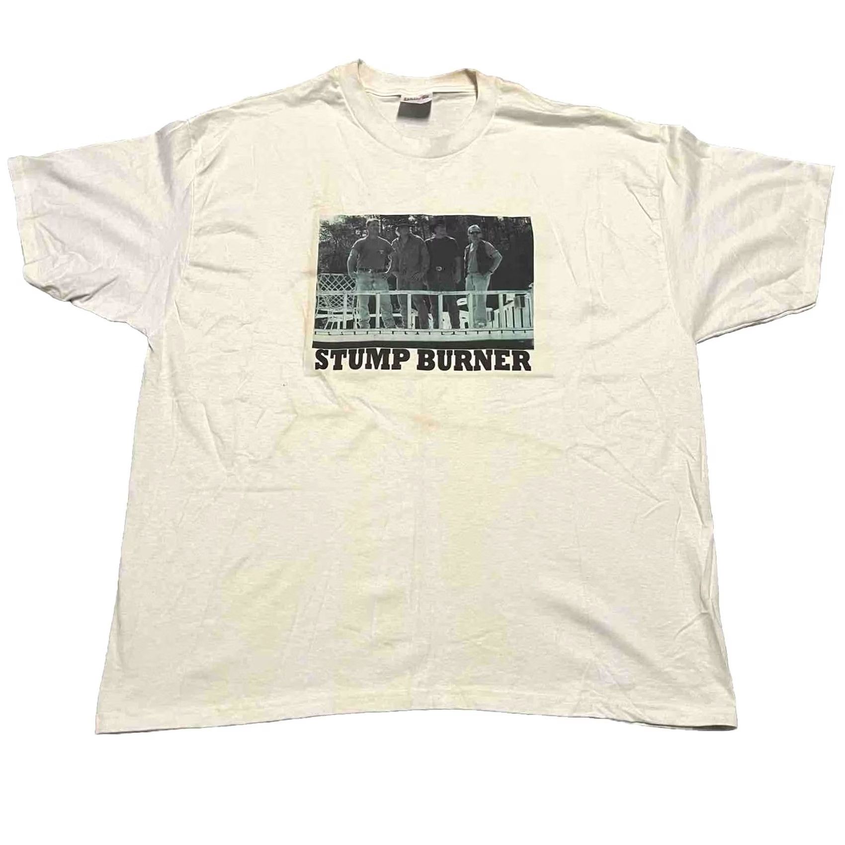 Hanes VINTAGE Stump Burner T Shirt Mens XL Rock Band Graphic Hanes White Cotton Blend Crew Neck Short Sleeve Graphic Print 90s Size US XL / EU 56 / 4 - 2 Thumbnail