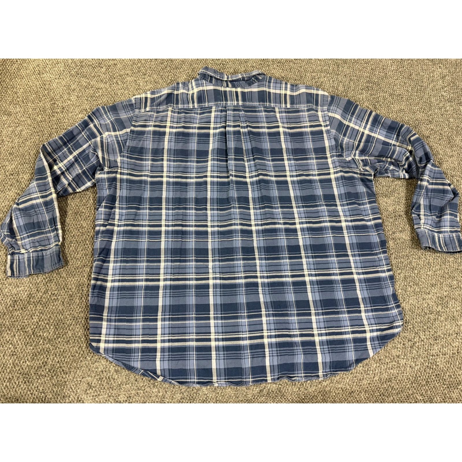 Ralph Lauren Ralph Lauren Shirt Mens 4XB Big Big & Tall Indigo Plaid Blue Oxford Button Down Casual Size US XXL / EU 58 / 5 - 6 Thumbnail