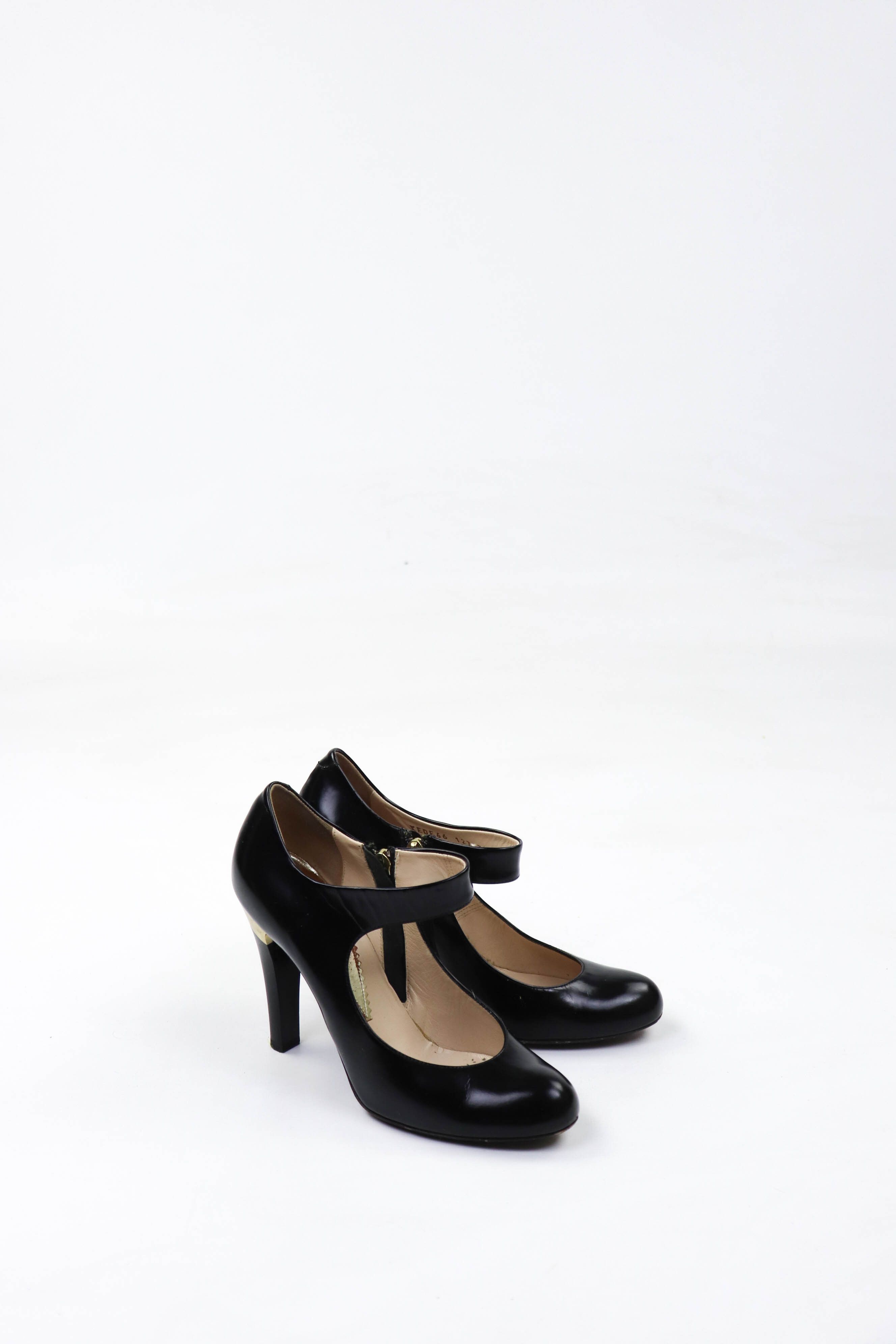 Armani Giorgio Armani Black Leather Mary Jane Pump Shoes Size US 9 / IT 39 - 1 Thumbnail