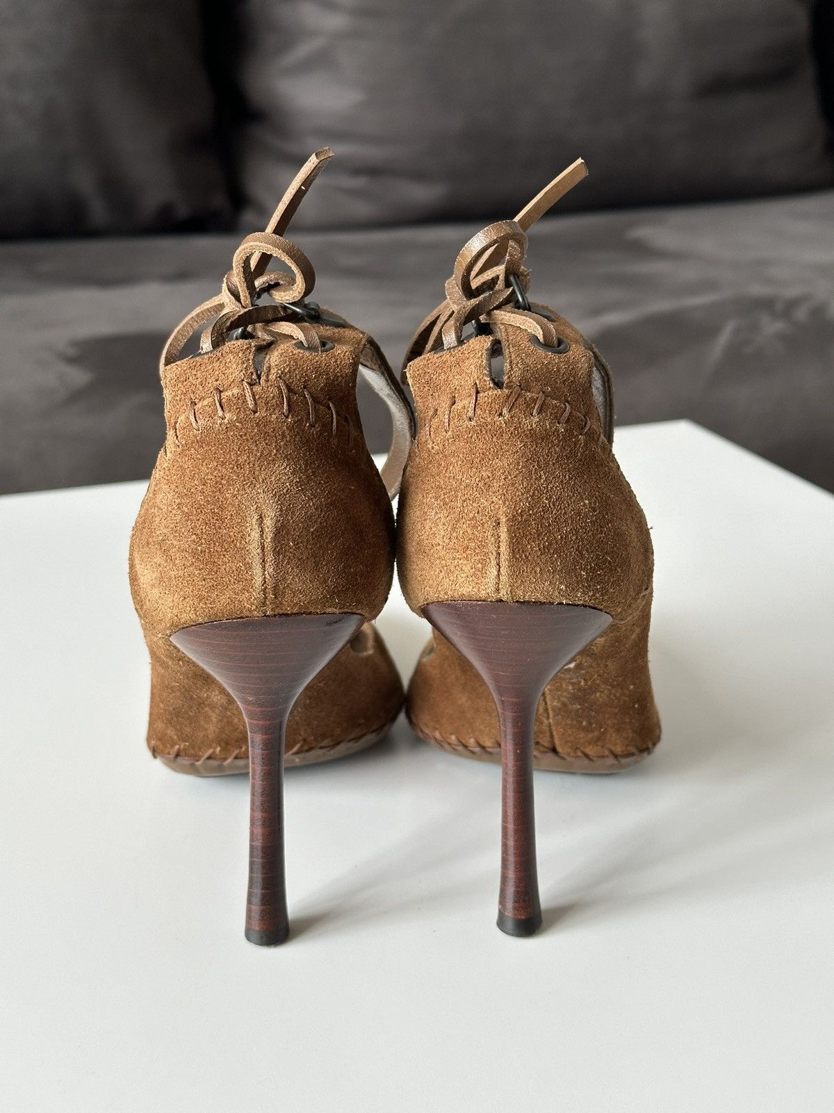 Gucci Gucci Suede Ankle Cuff Pointed Toe Brown D'orsay Pumps Heels Size US 6 / IT 36 - 9 Thumbnail