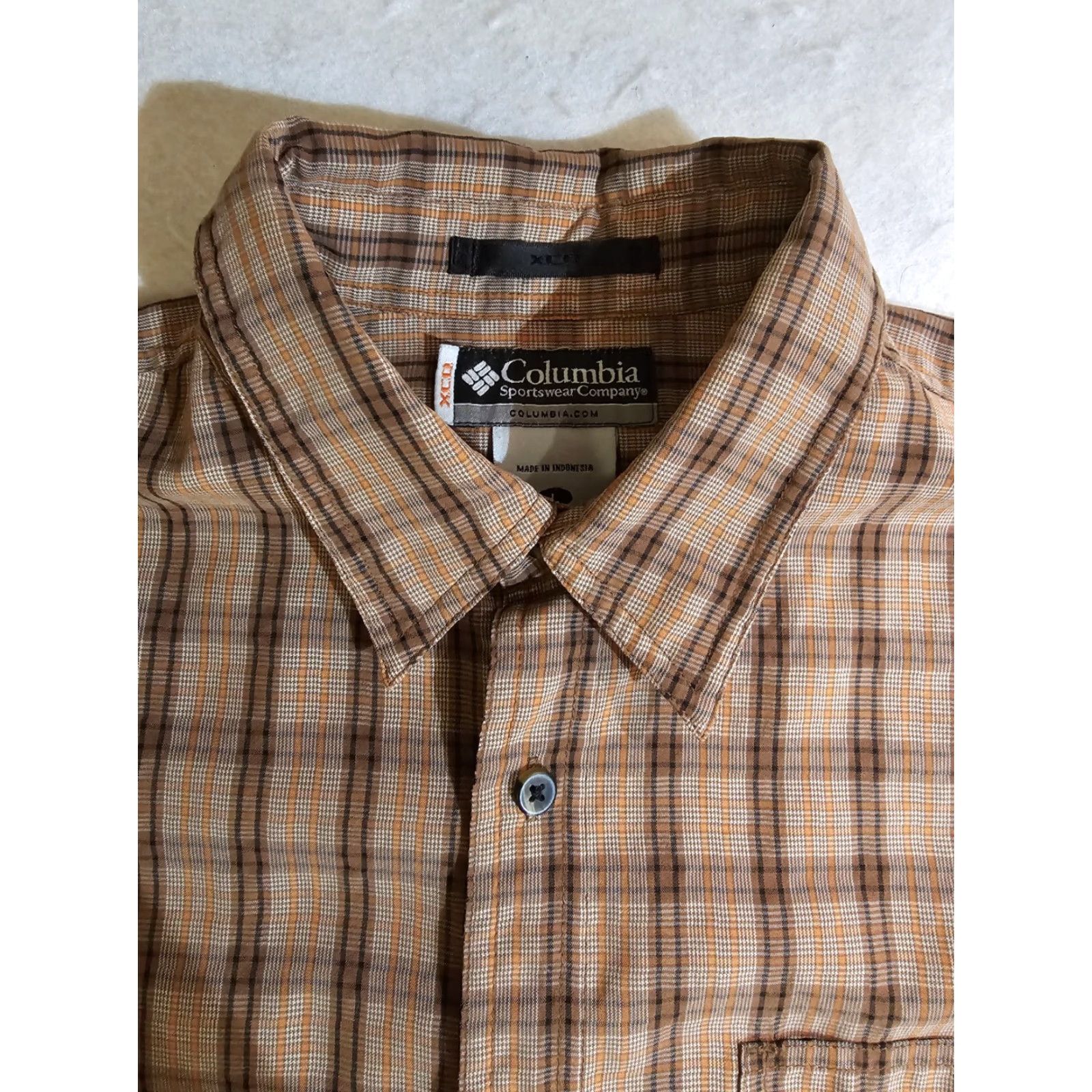 Vintage VINTAGE Columbia Plaid XCD Button Up Long Sleeve Shirt Mens Large Tan/Gold Beige Cotton Regular Button-Down Collared - Mens Size US L / EU 52-54 / 3 - 4 Thumbnail