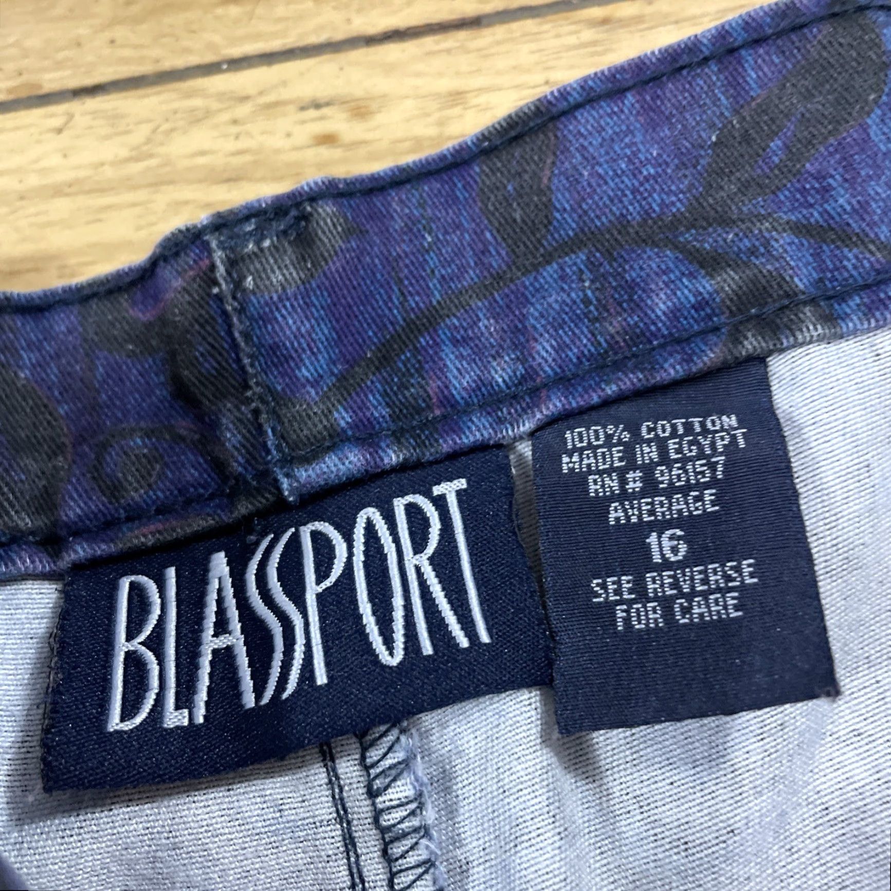 Vintage VINTAGE BLASS SPORT Pants Women 16 High Waist Floral Paisley Blue 90s Vintage Straight 32x30 Women's Pants Size 38" / US 16 / IT 52 - 7 Thumbnail