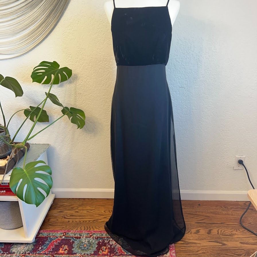Other VTG 90s Black Velvet Gown Bill Levkoff Union USA Made Size M / US 6-8 / IT 42-44 - 3 Thumbnail