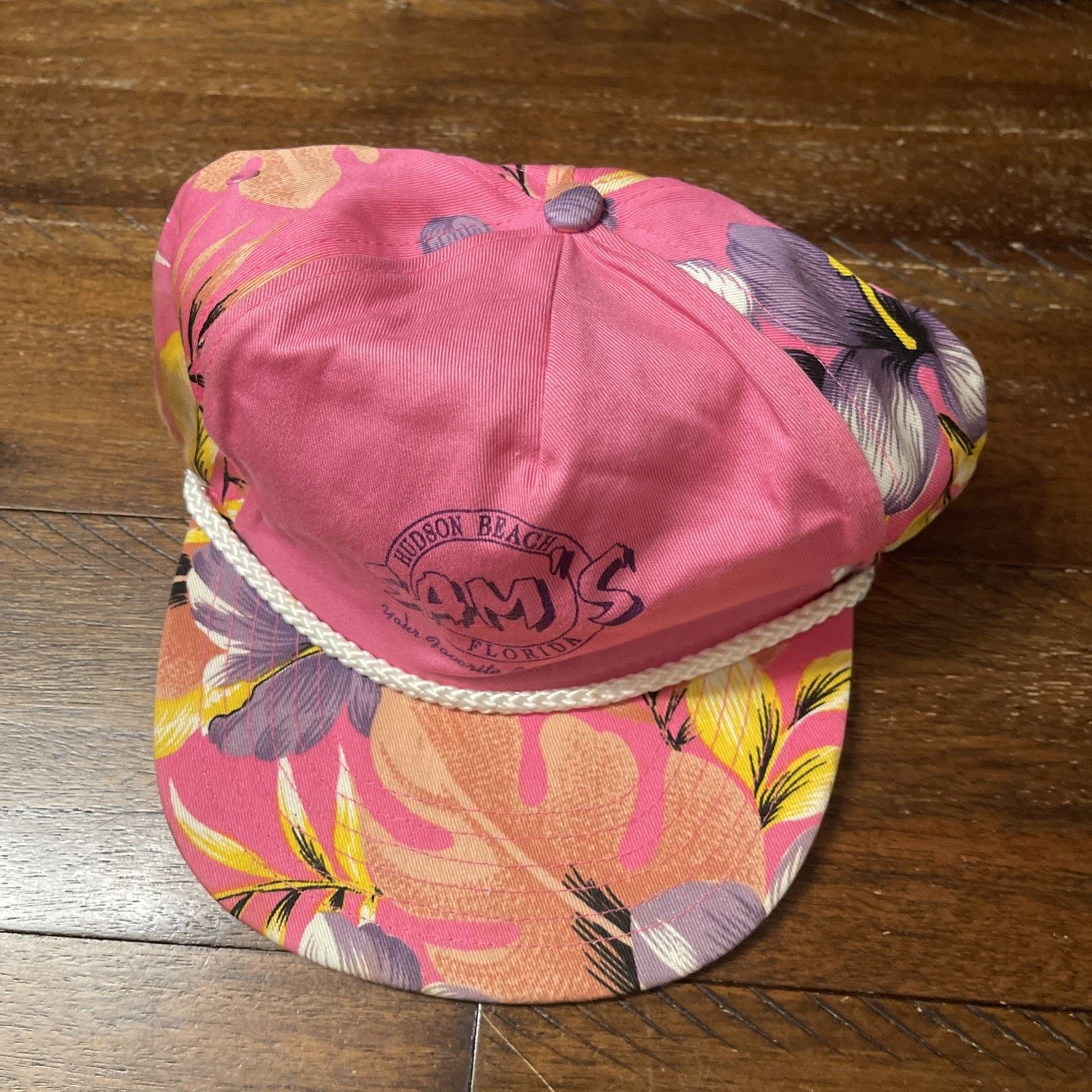 Hudson Vintage Sams Beach Bar Adjustable Cap Hudson Florida Pink Size ONE SIZE - 4 Thumbnail