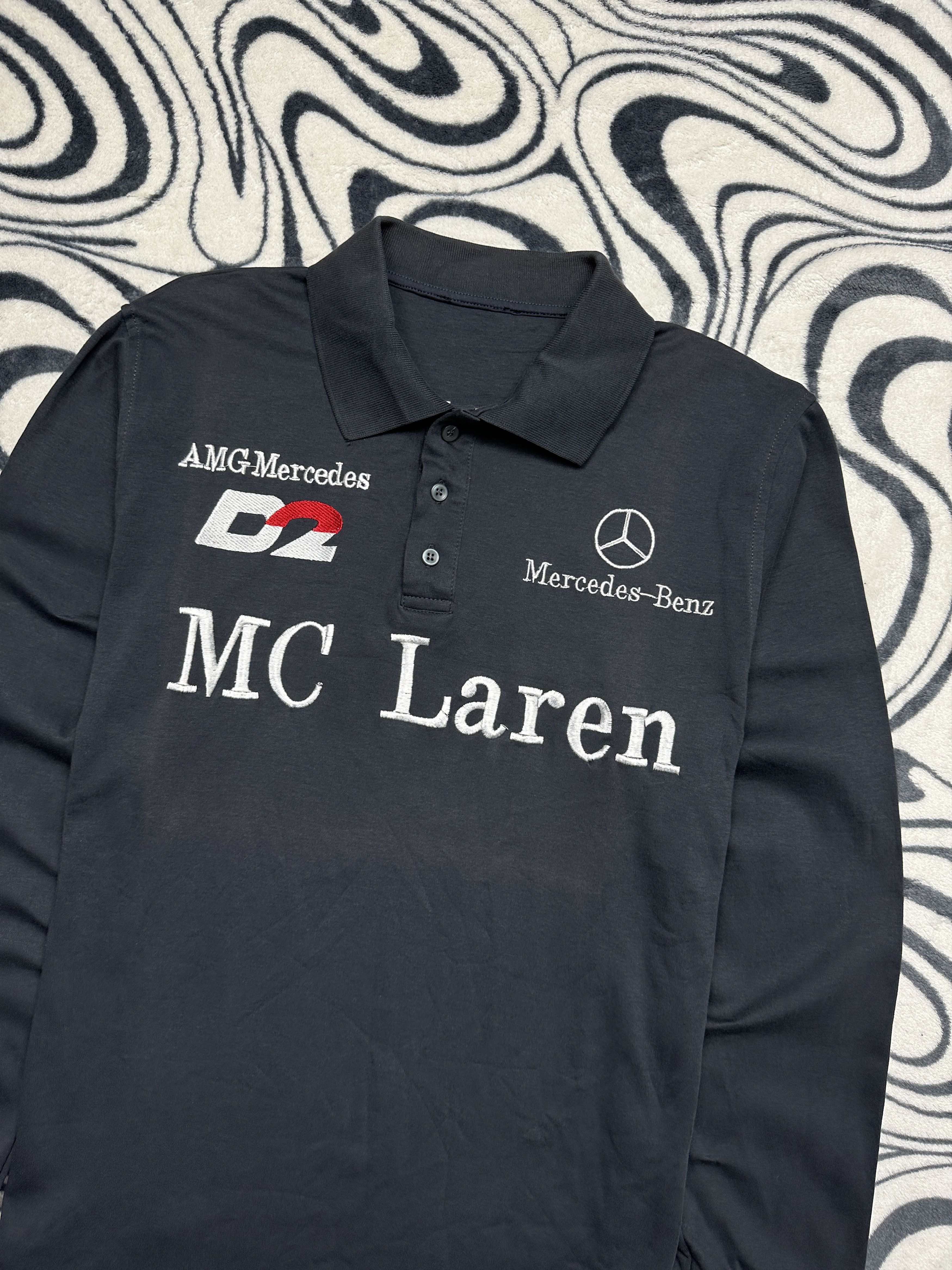 Mercedes-Benz Mercedes Benz McLaren Vintage Long Sleeve Polo Shirt Size US M / EU 48-50 / 2 - 2 Thumbnail