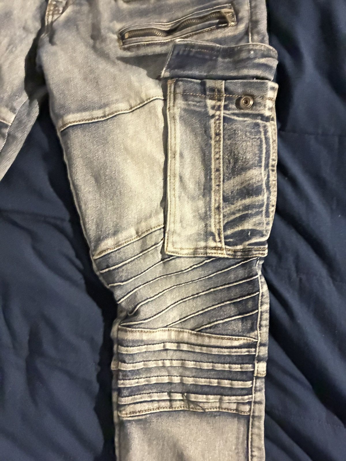 Other Skinny blue cargo biker jeans Size US 34 / EU 50 - 2 Thumbnail