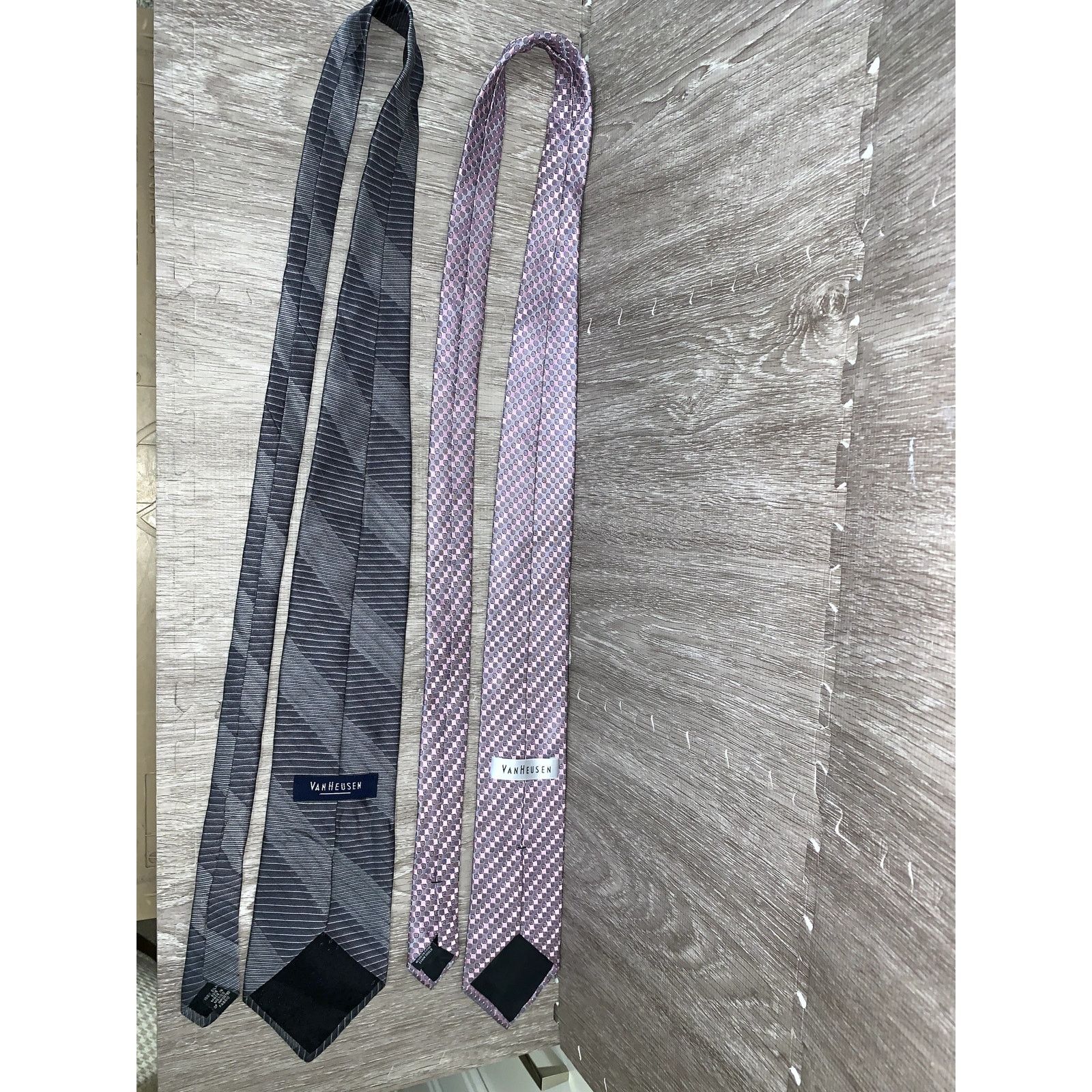 Van Heusen Van Heusen Men's Silk Tie Set 3pc Striped Designer Formal Size ONE SIZE - 8 Thumbnail