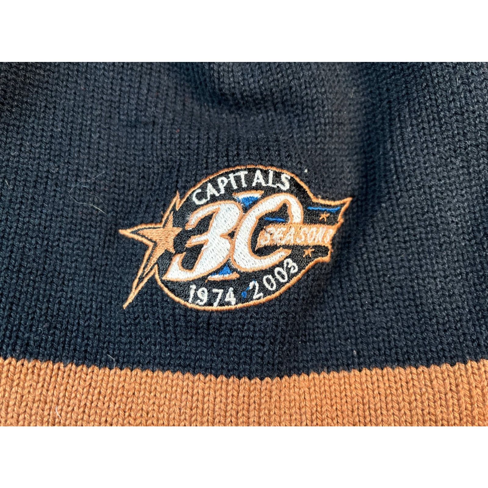 Vintage Washington Capitals Beanie Adult One Size Black Knit Cotton Blend 30 Seasons Size ONE SIZE - 2 Thumbnail
