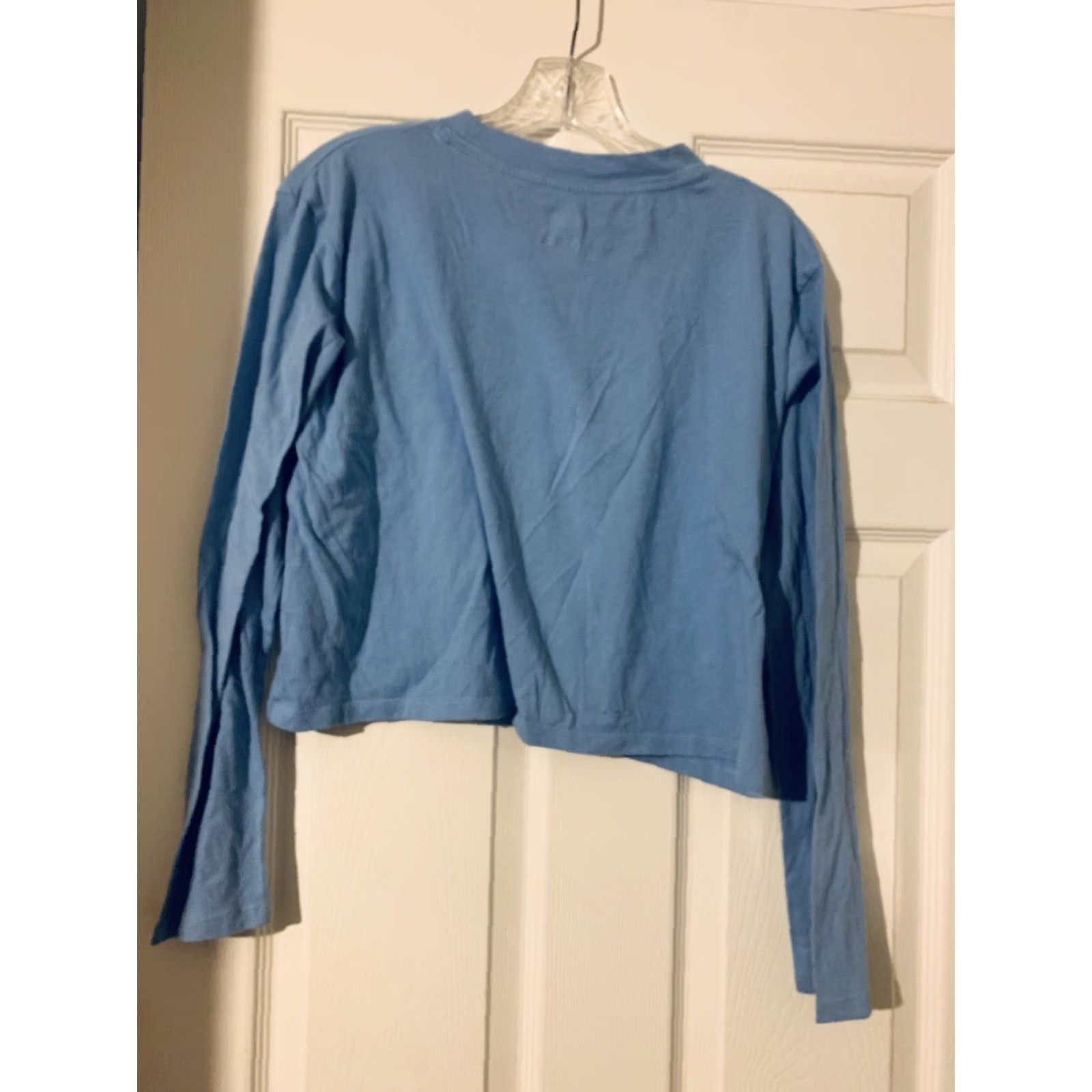 Victoria's Secret VIOCTORIA'S SECRET PINK LONG SLEEVE CROP TOP Medium M Small Dot On Shoulder Shirt Crew Neck Womens Size M / US 6-8 / IT 42-44 - 4 Thumbnail