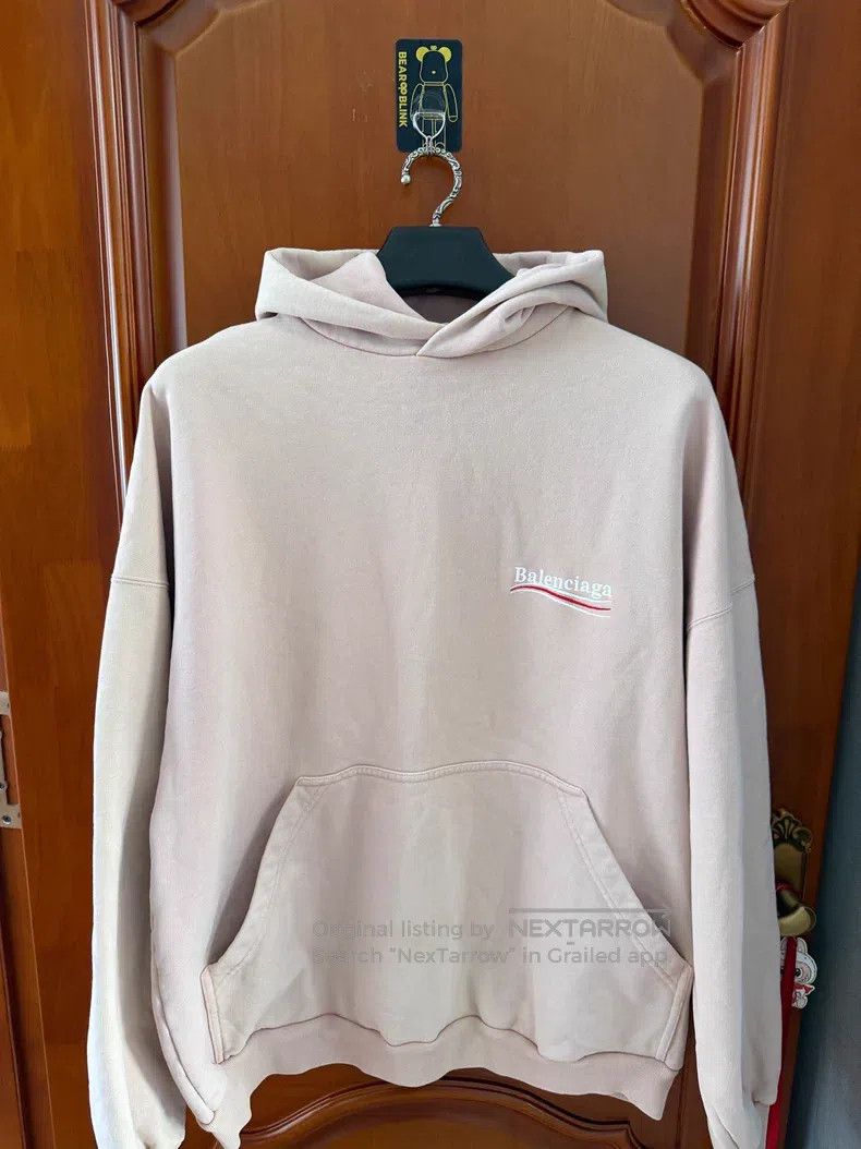 Balenciaga Balenciaga Light Pink Hooded Sweatshirt Size US M / EU 48-50 / 2 - 1 Thumbnail