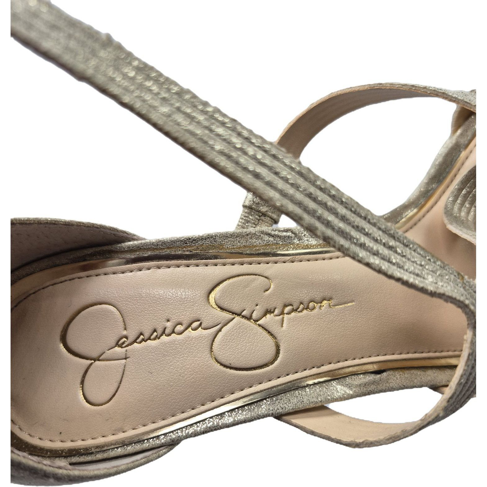 Jessica Simpson Jessica Simpson JS-Bellanne Metallic Gold Strappy Heels 8 Size US 8 / IT 38 - 9 Thumbnail