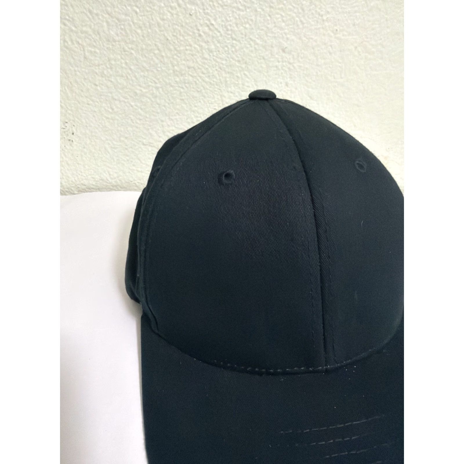 Vintage Flexfit Black hat L / XL Blank Baseball Fitted Hat Size ONE SIZE - 3 Thumbnail