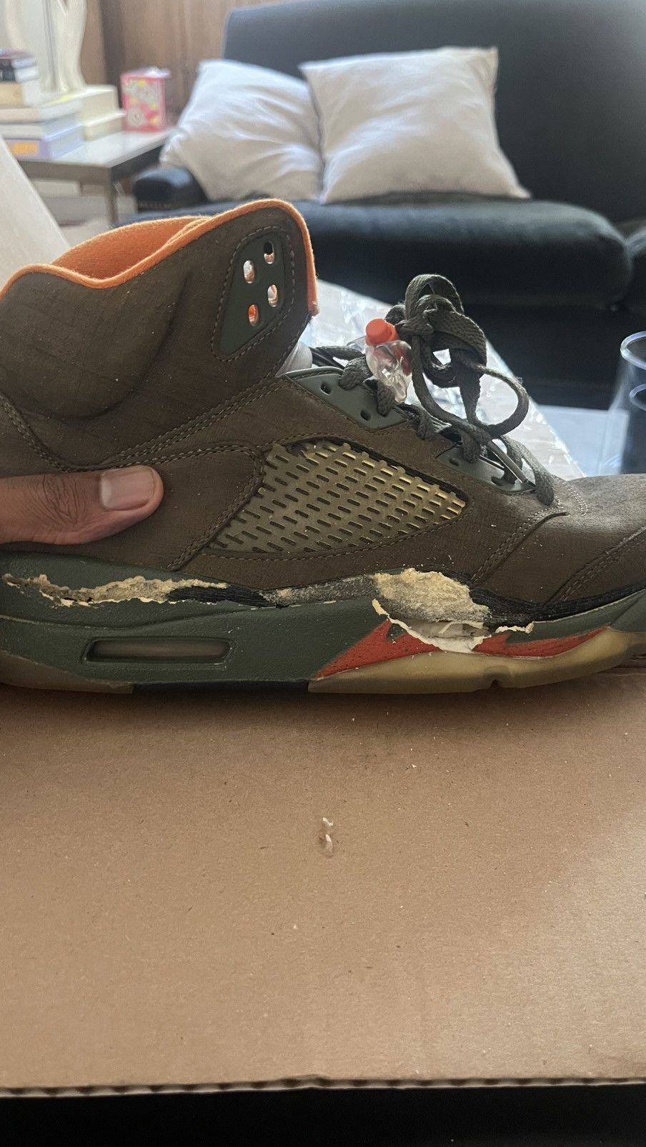 Nike 2006 Air Jordan 5 Retro LS 'Olive' Size US 11.5 / EU 44-45 - 17 Thumbnail