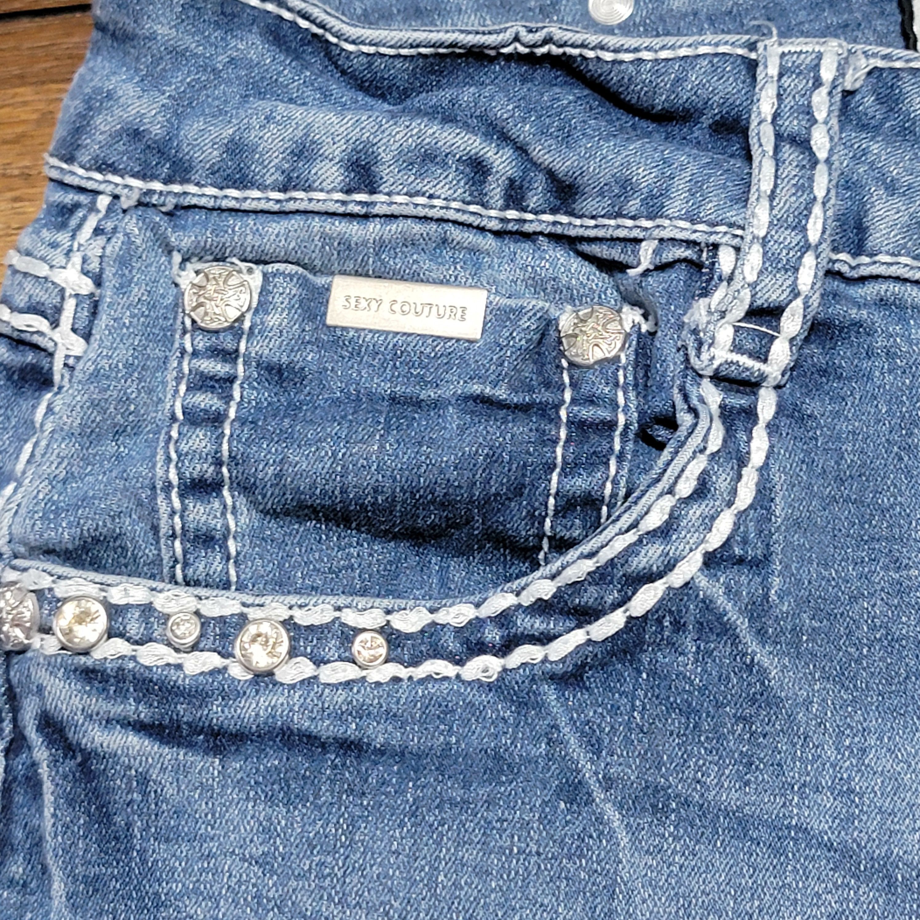 Other Sexy Couture Premium Denim Jeans Bling Pockets - Junior 9 Size 28" / US 6 / IT 42 - 3 Thumbnail