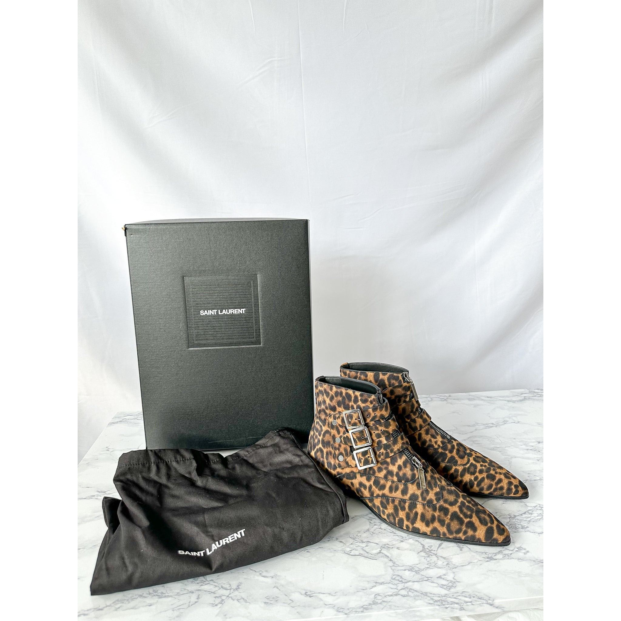 Saint Laurent Paris Saint Laurent Stan Boots in Leopard Print Suede Size US 6 / EU 39 - 2 Thumbnail