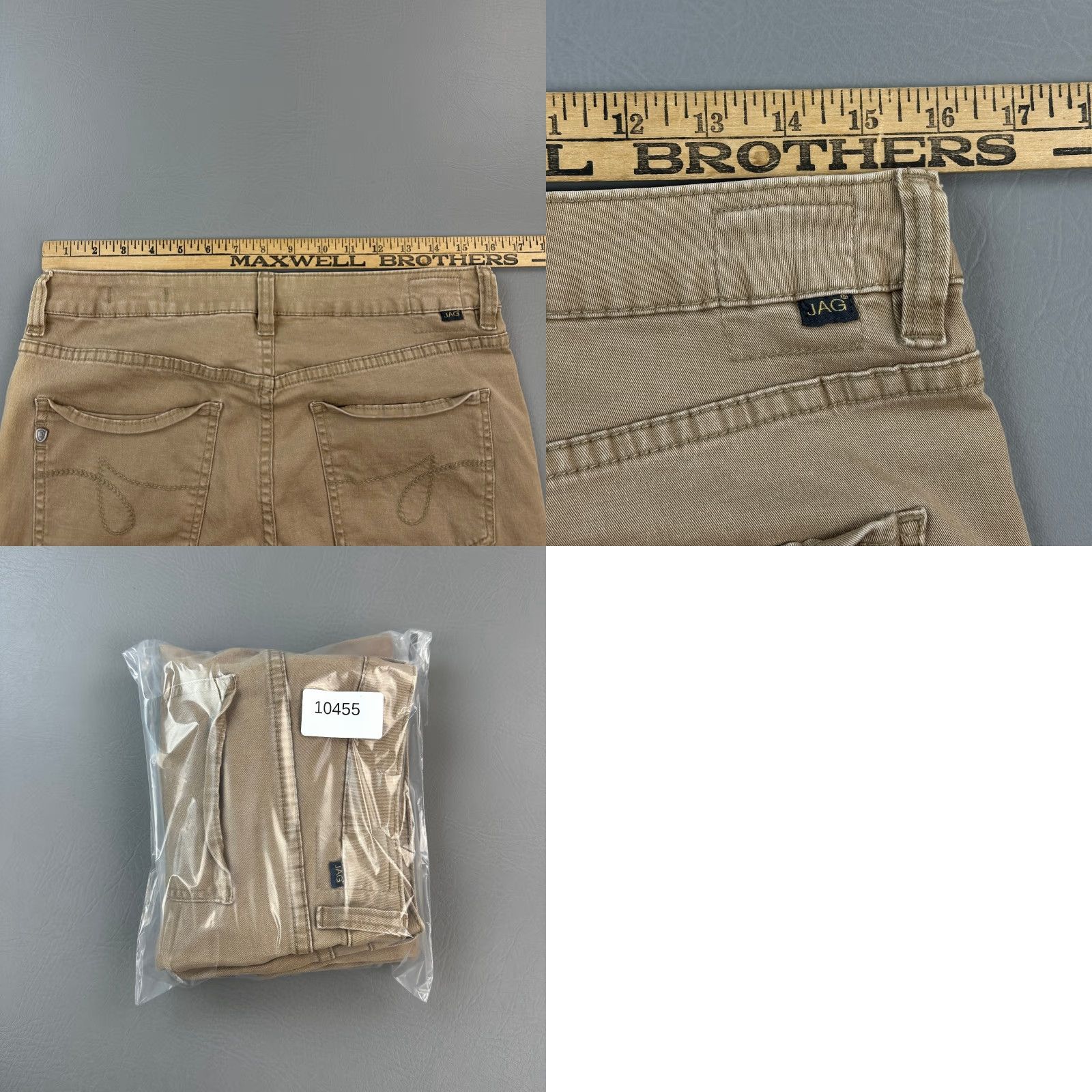 Vintage JAG Pants Women's 32x30 Tan Mid Rise Straight Leg Stretch Outdoor Casual Size 34" / US 12 / IT 48 - 9 Thumbnail