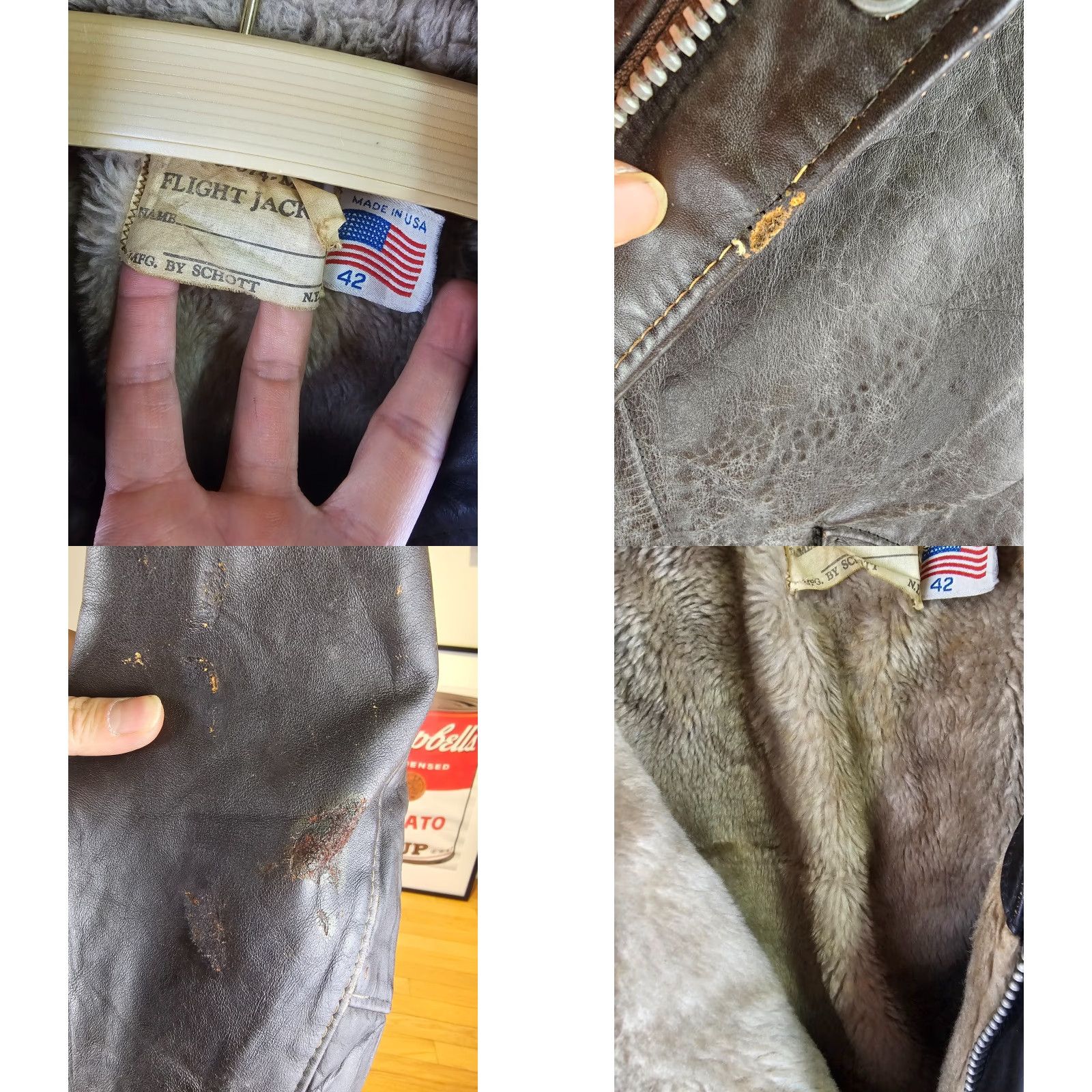 Schott VINTAGE SCHOTT G-1 674 MS FLIGHT BOMBER LEATHER JACKET SZ 42 MEN Size US XS / EU 42 / 0 - 8 Thumbnail
