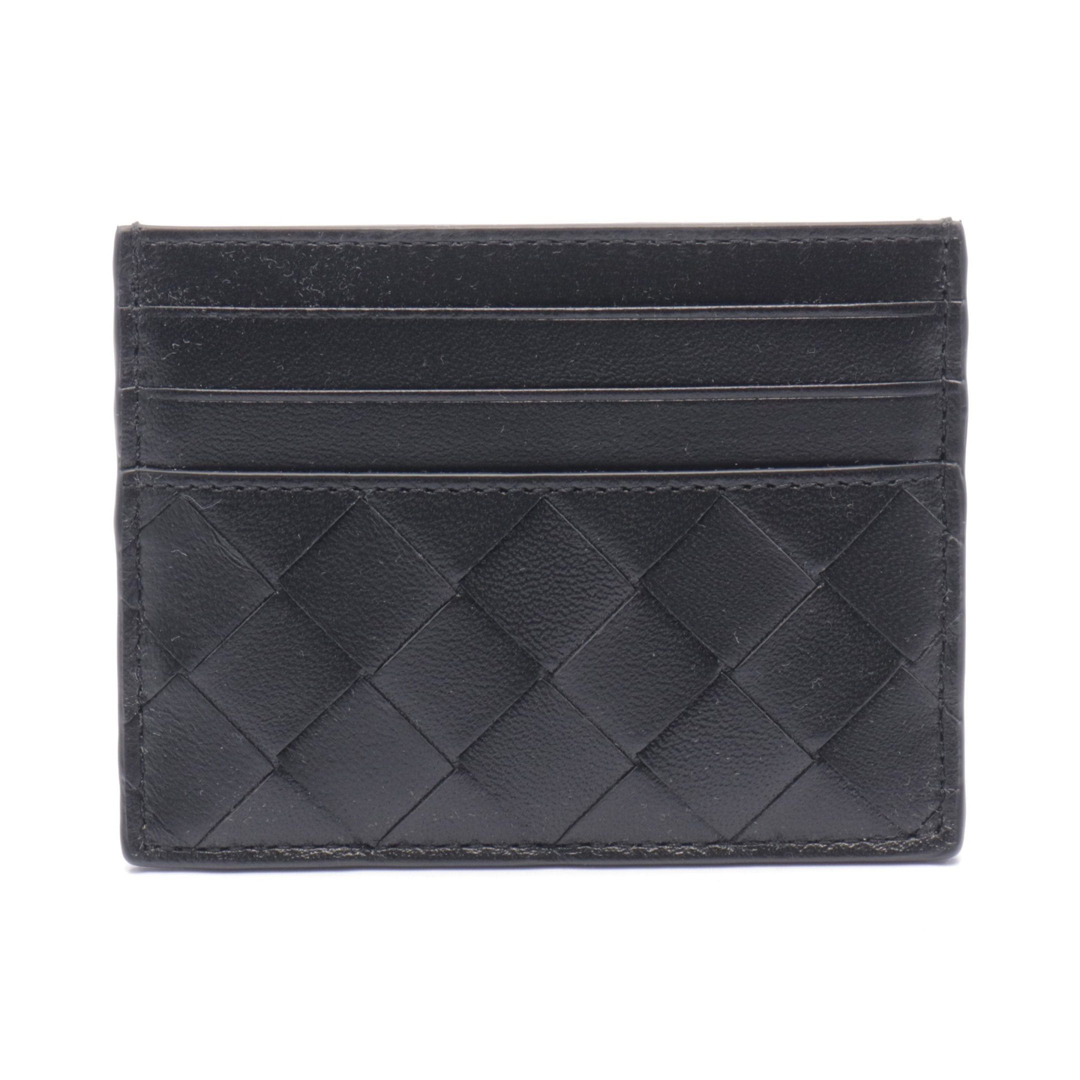 Bottega Veneta Intrecciato Card Case Leather Black