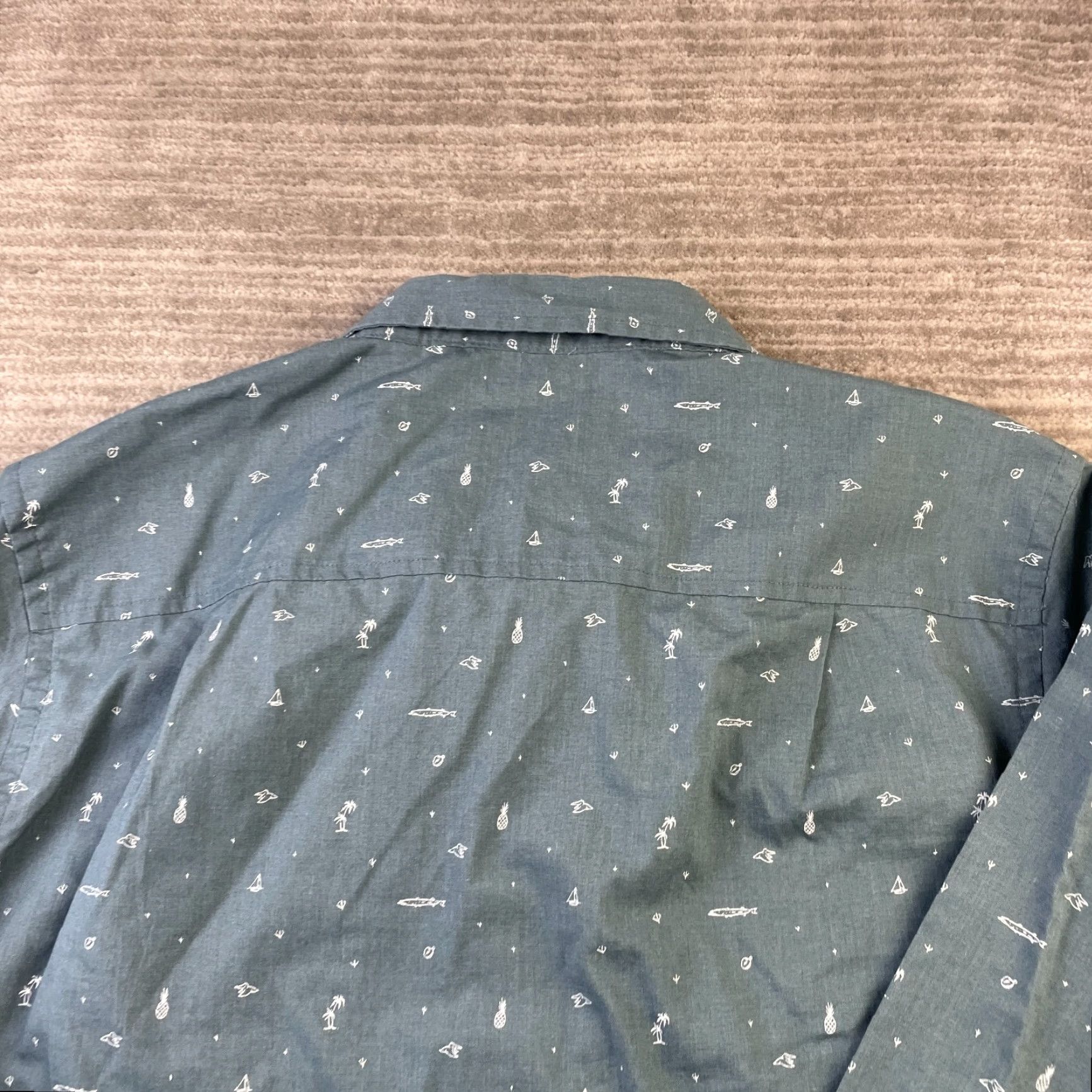 TravisMathew Travis Mathew Shirt Mens XL Blue Button-Up Long Sleeve Collared Button-Down Geometric Breathable Pockets Casual Formal Size US XL / EU 56 / 4 - 5 Thumbnail