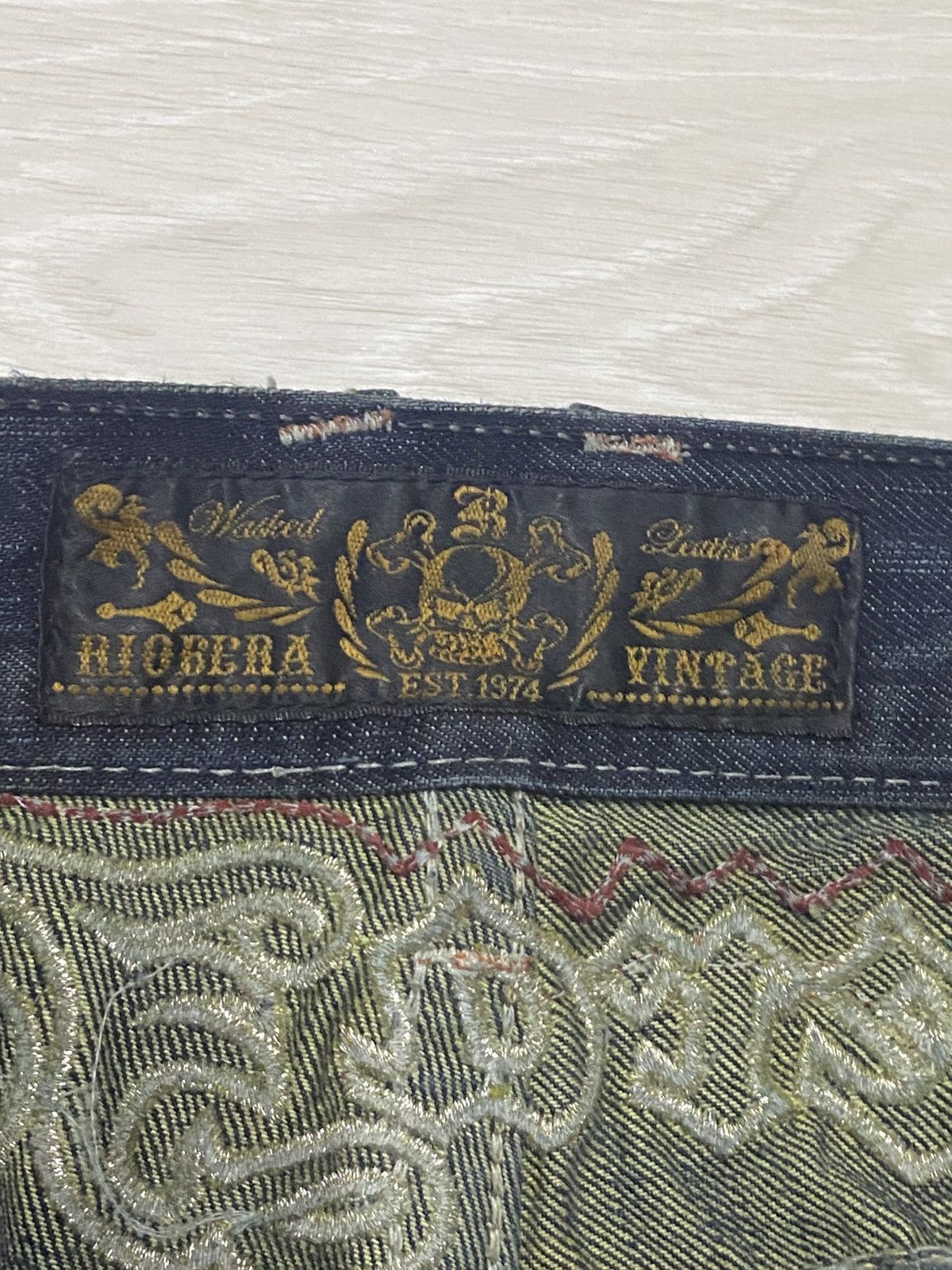 Tornado Mart Japan Brand Riobera Embroidered Karakuri Logo Baggy Jeans Size US 33 - 16 Thumbnail
