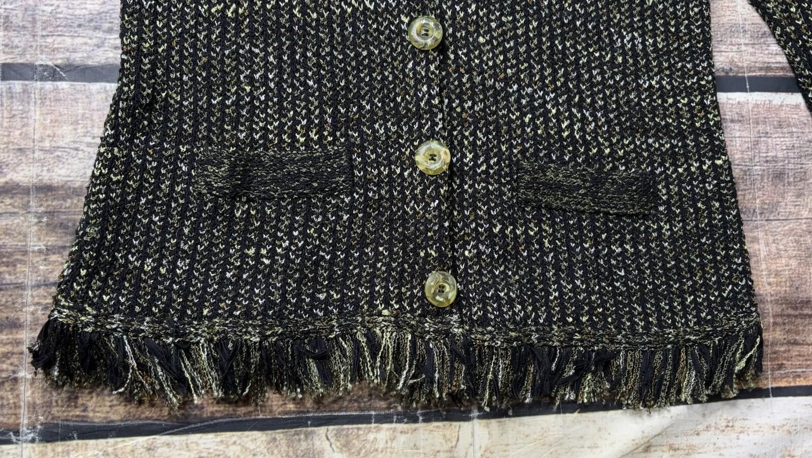 Other VTG Ball of Cotton Sweater Women Large Fringe Lace Trim Silk Size L / US 10 / IT 46 - 7 Thumbnail
