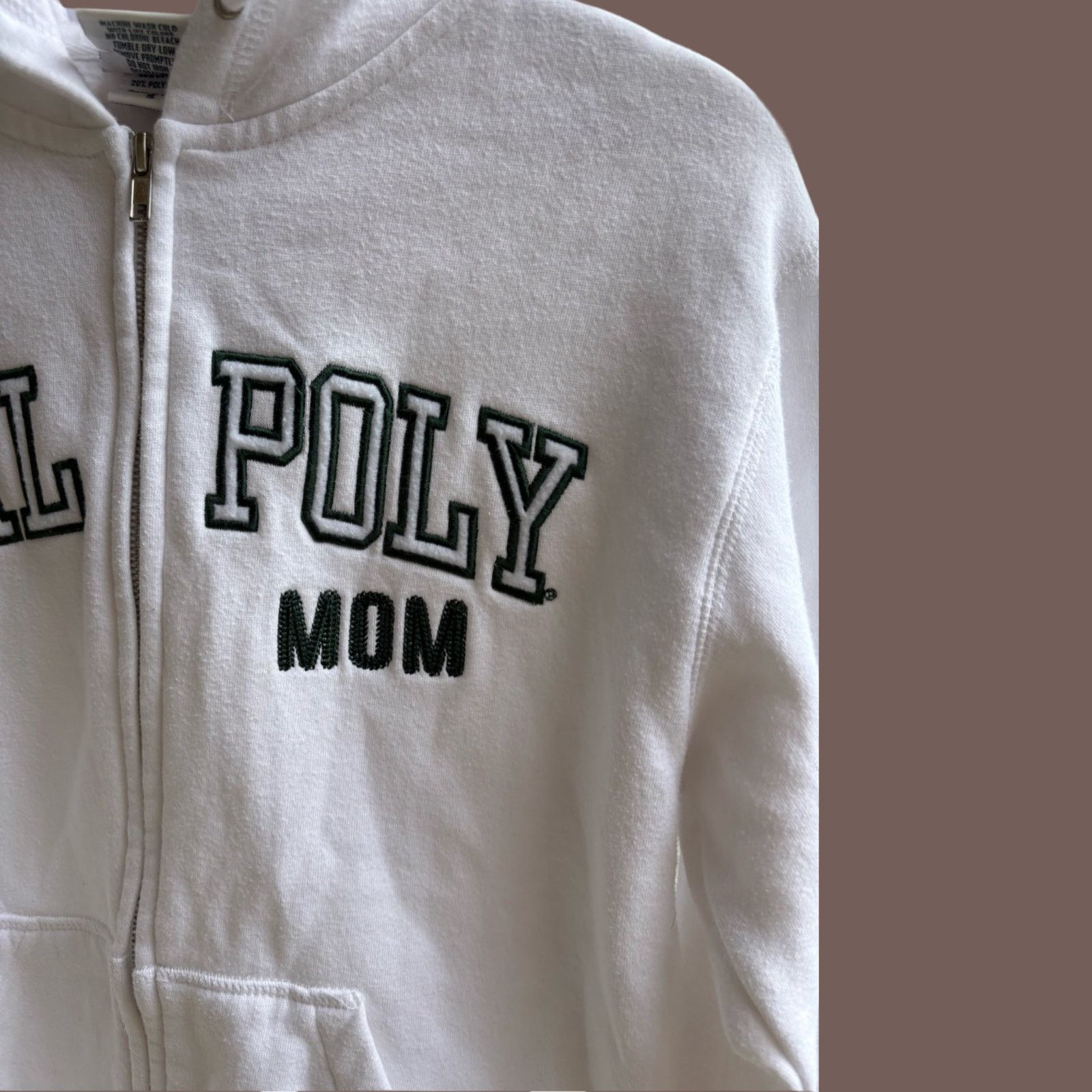 Camp David VTG Camp David White Collegiate “Cal Poly Mom” Zip Hoodie Size S / US 4 / IT 40 - 4 Thumbnail