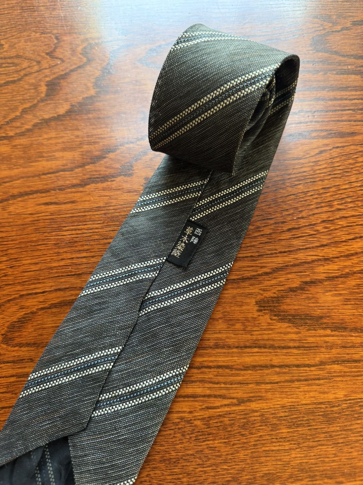 Other Nishijin Ori Botanical Stripe Tie – Handwoven Elegance Size ONE SIZE - 3 Thumbnail
