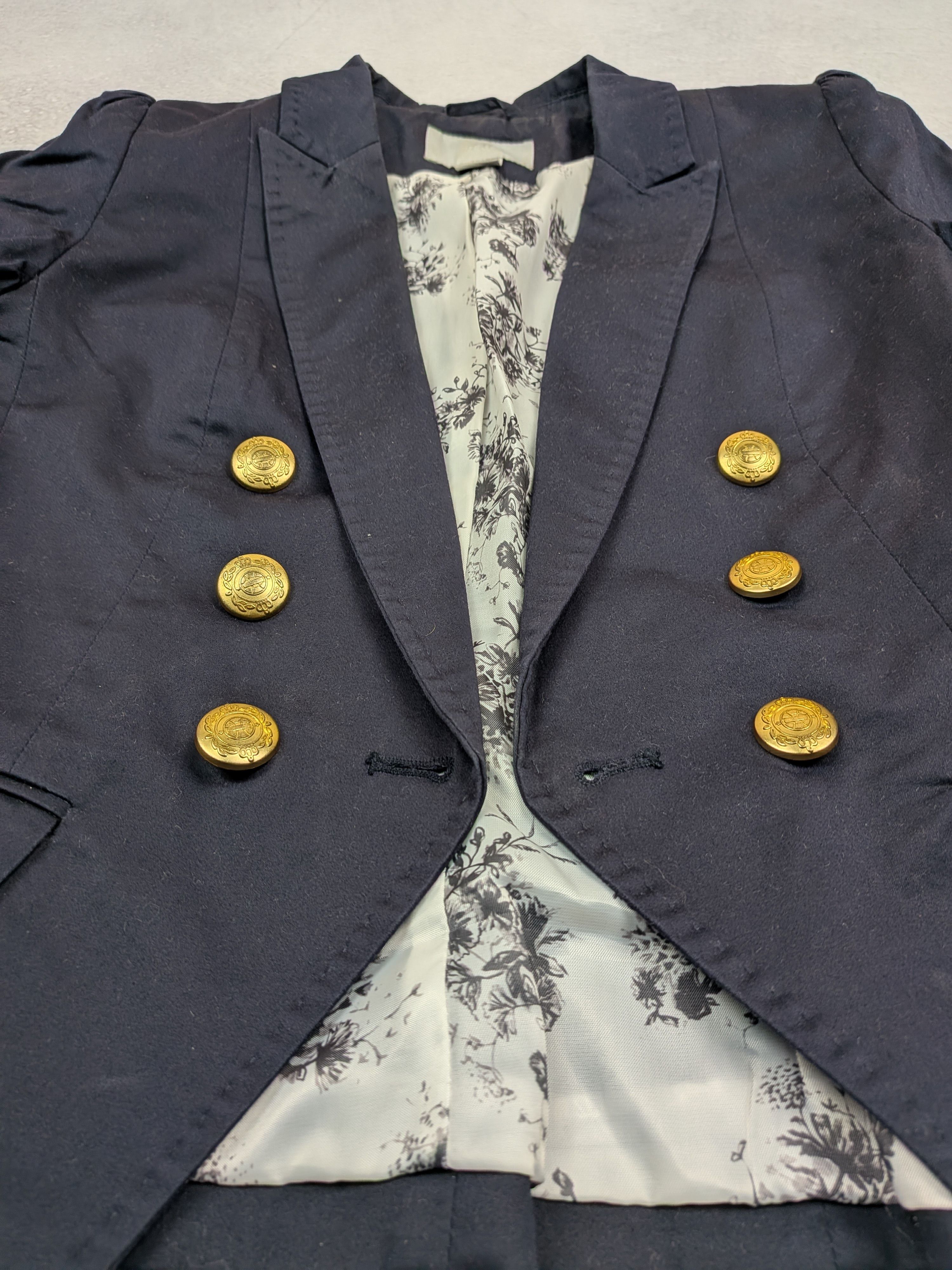 H&M H&M Navy Military Avant-garde Blazer Size 34 / XS Women Size XS / US 0-2 / IT 36-38 - 5 Thumbnail