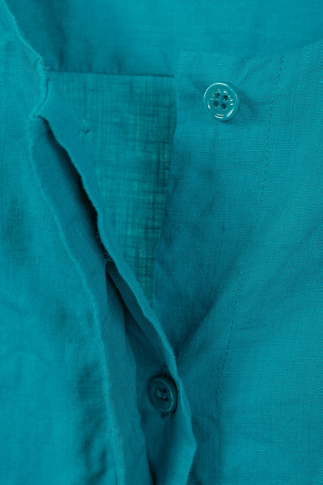 Loro Piana Loro Piana Teal Linen Pintuck Bib Blouse Size S / US 4 / IT 40 - 9 Thumbnail