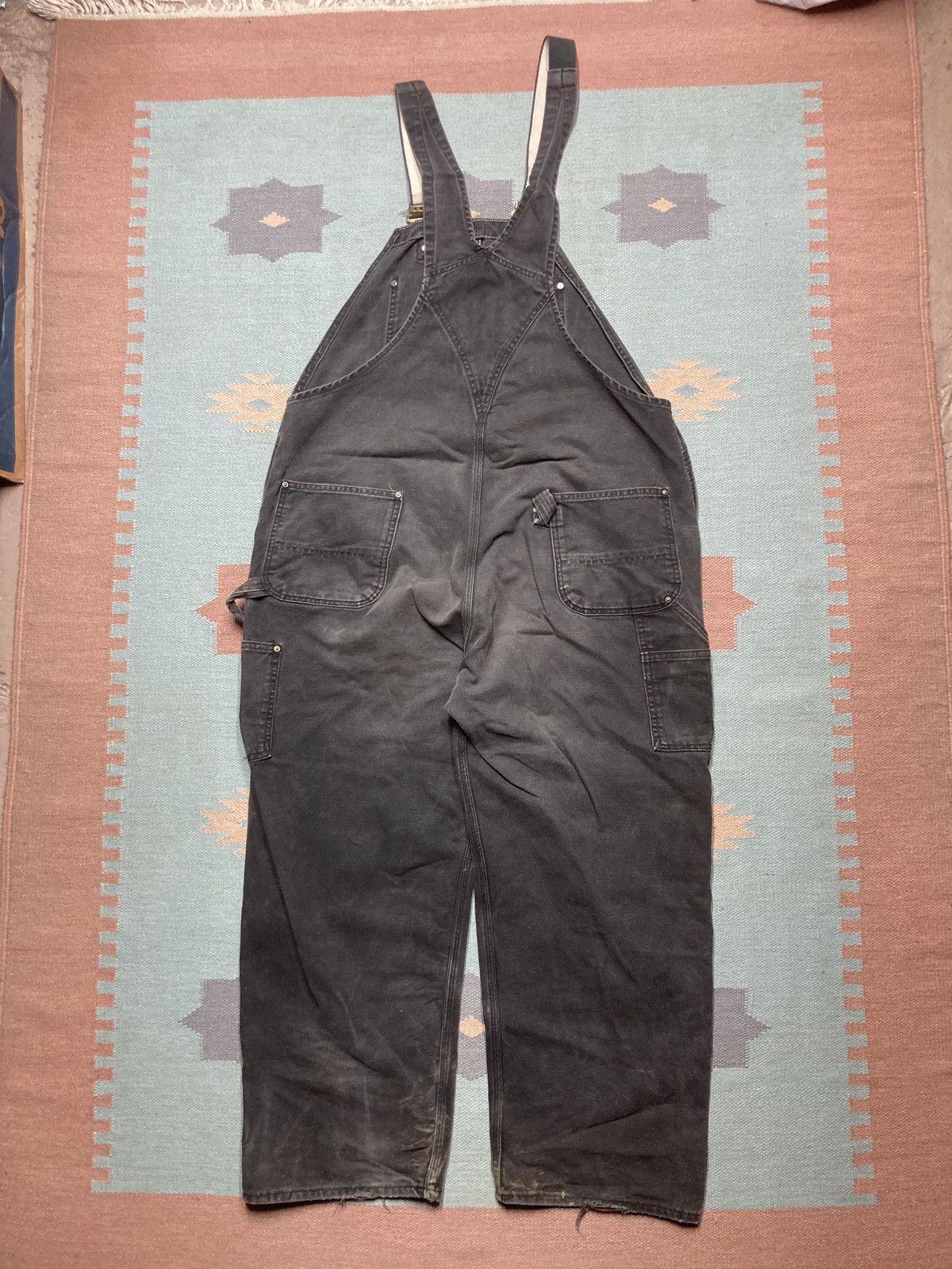 Carhartt × Vintage Vtg Carhartt overalls bibs faded double knee carpenter 42x28 Size US 42 / EU 58 - 5 Thumbnail