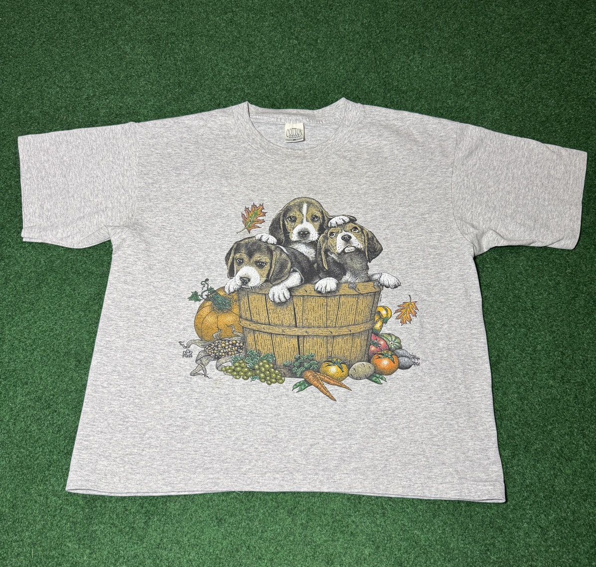 Vintage Vintage 90s Puppy Dogs XL Cropped Womens Animal T Shirt Size XL / US 12-14 / IT 48-50 - 1 Thumbnail