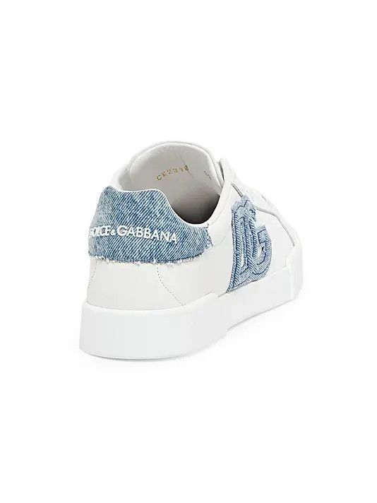 Dolce & Gabbana os11x1225 Calfskin Portofino Light Sneakers in White/Blue Size US 7 / IT 37 - 5 Thumbnail