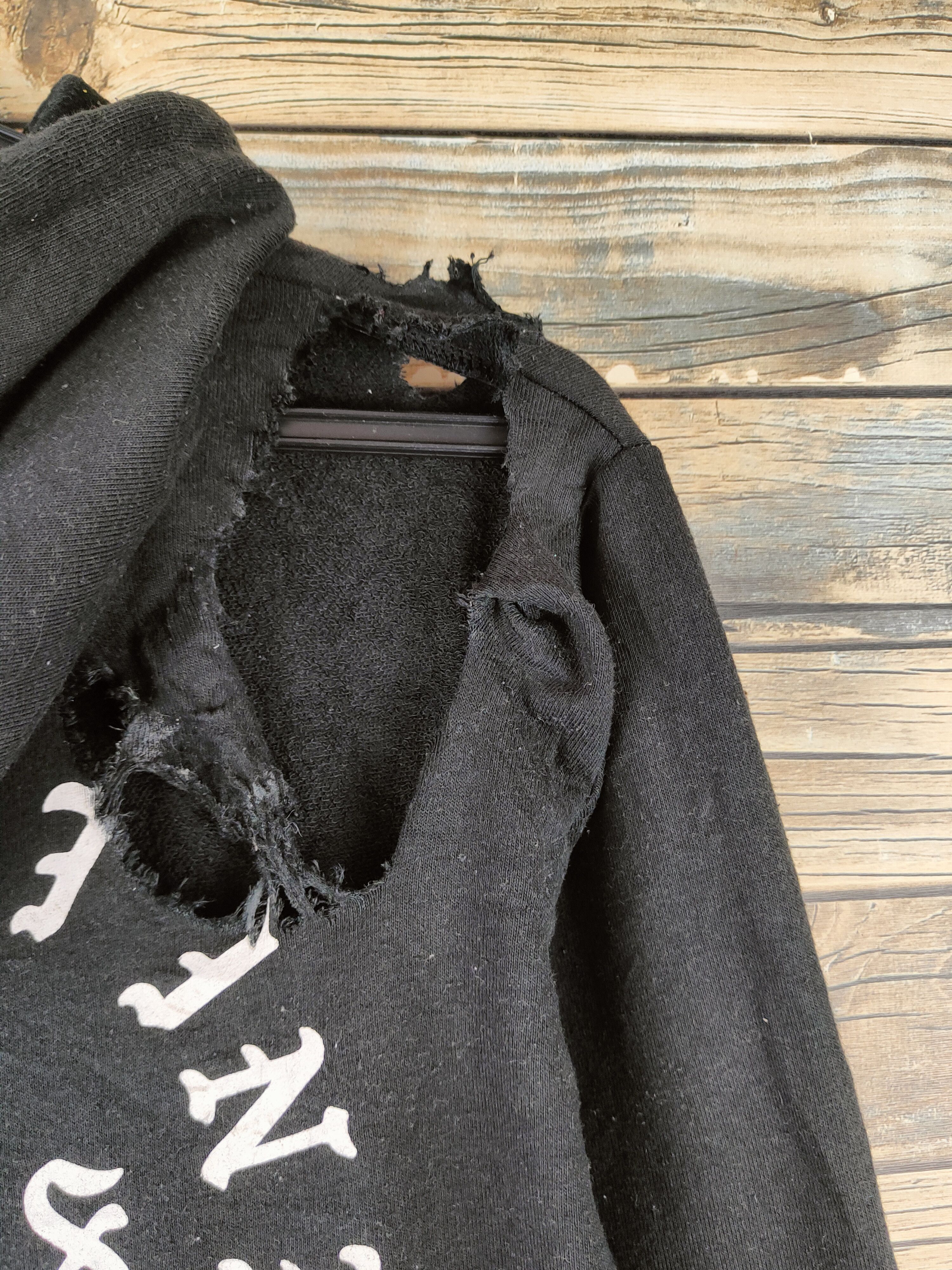 Japanese Brand SUPER RARE 💥 Modish Gaze Black Hoodie Sweatshirt Size M / US 6-8 / IT 42-44 - 10 Thumbnail