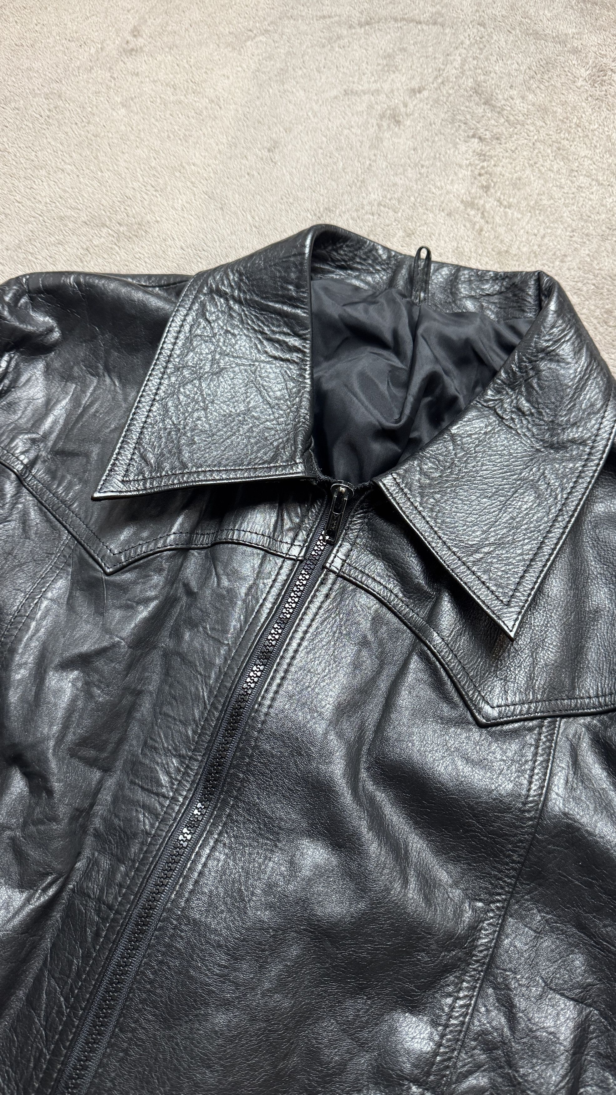 Genuine Leather Y2K Vintage Oversized Leather Bomber Jacket ysl gucci prada Size US S / EU 44-46 / 1 - 4 Thumbnail