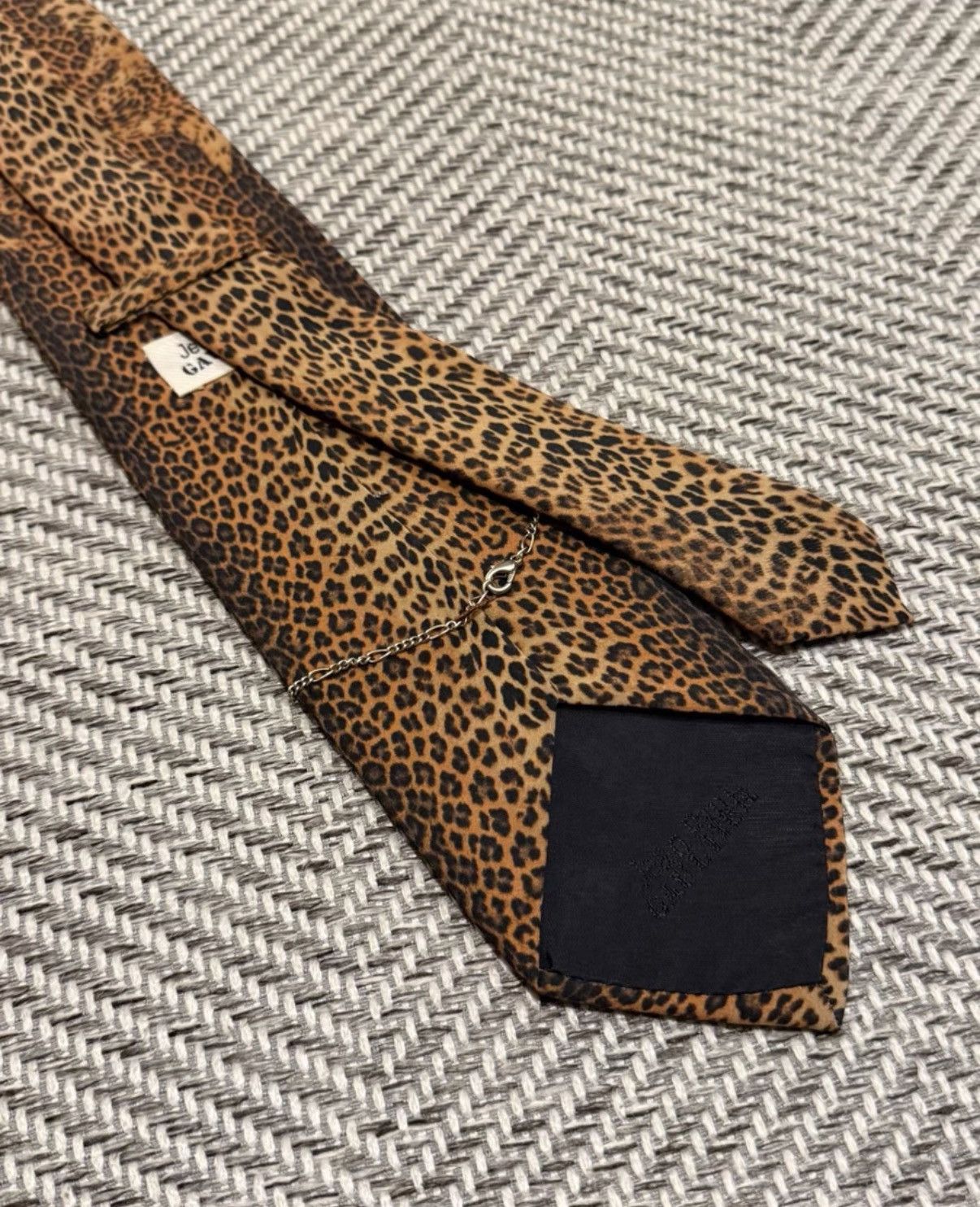 Jean Paul Gaultier Jean Paul Gaultier Chain Detail Leopard Print Tie K24 Size ONE SIZE - 6 Thumbnail