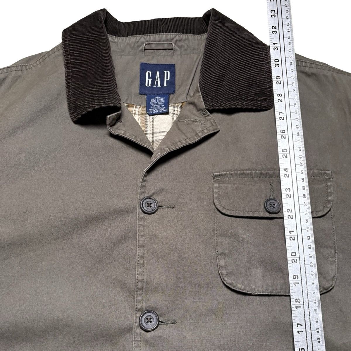 Gap Vintage 90s Gap Brown Mens Flannel Chore Coat Barn Jacket L Size US L / EU 52-54 / 3 - 5 Thumbnail